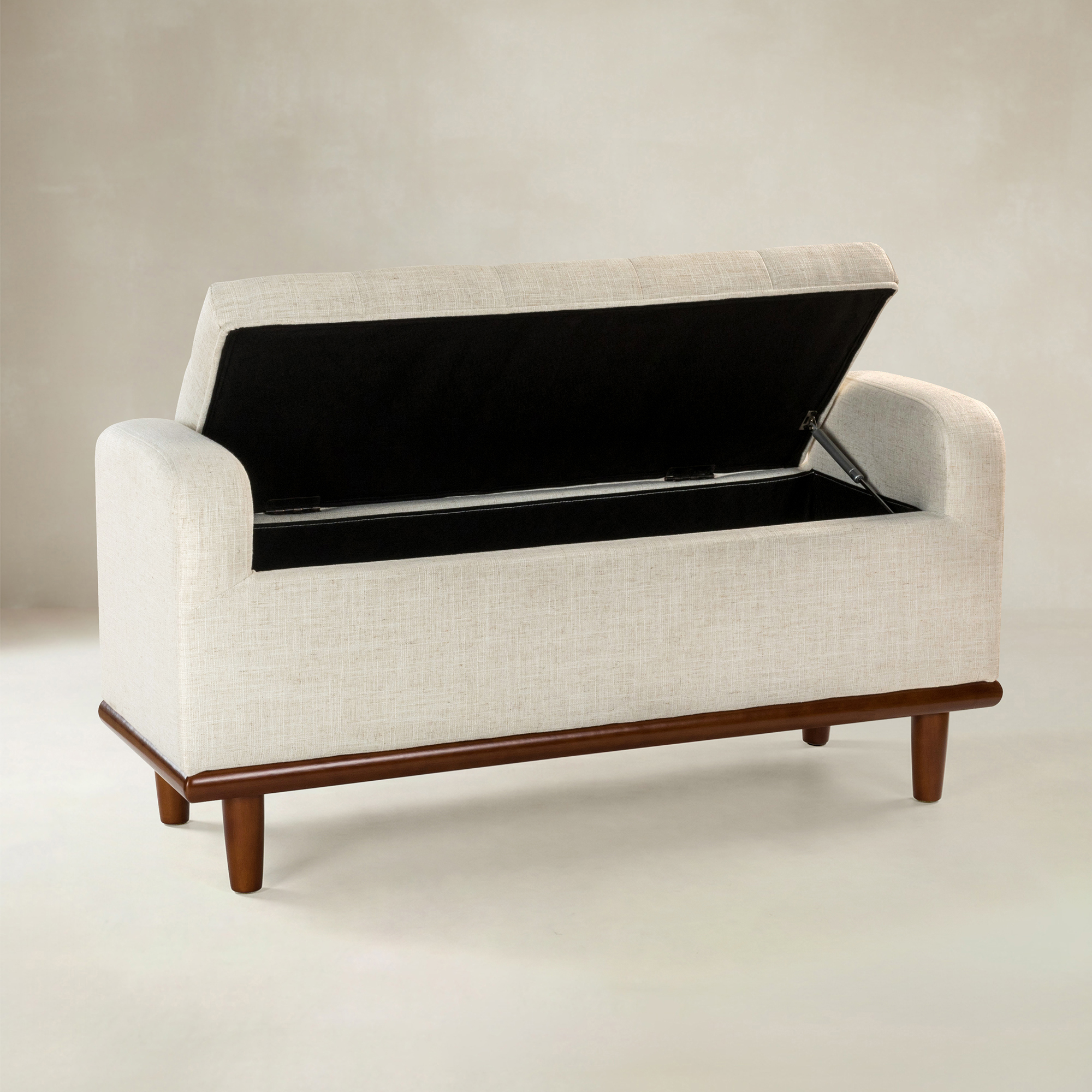 Clover Storage Bench – Tufted Seat with Hidden Organiser Space