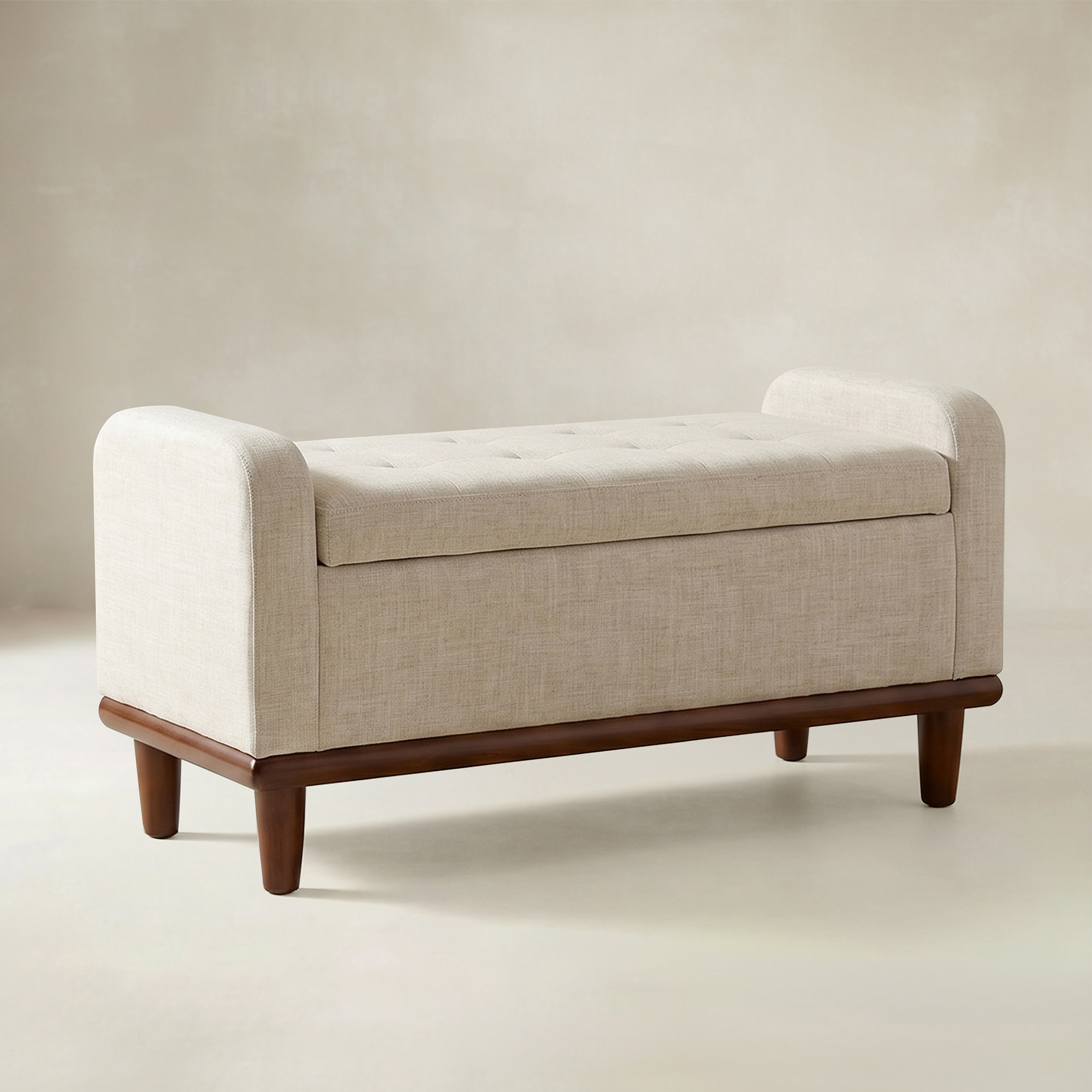 Clover Storage Bench – Tufted Seat with Hidden Organiser Space