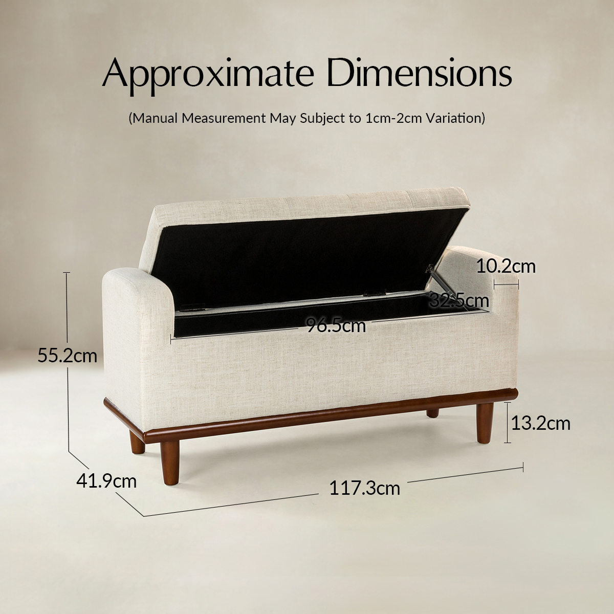 Clover Storage Bench – Tufted Seat with Hidden Organiser Space