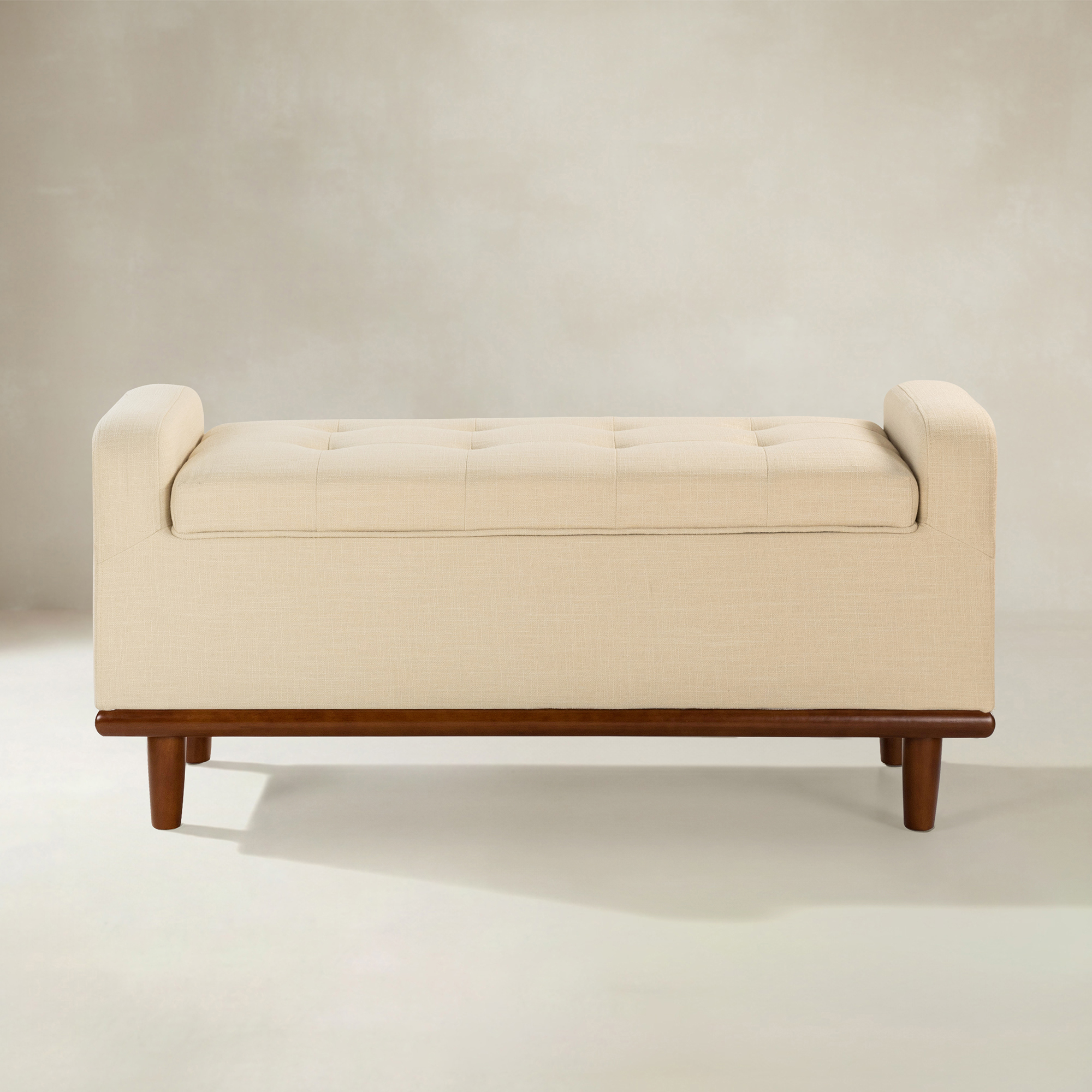 Clover Storage Bench – Tufted Seat with Hidden Organiser Space