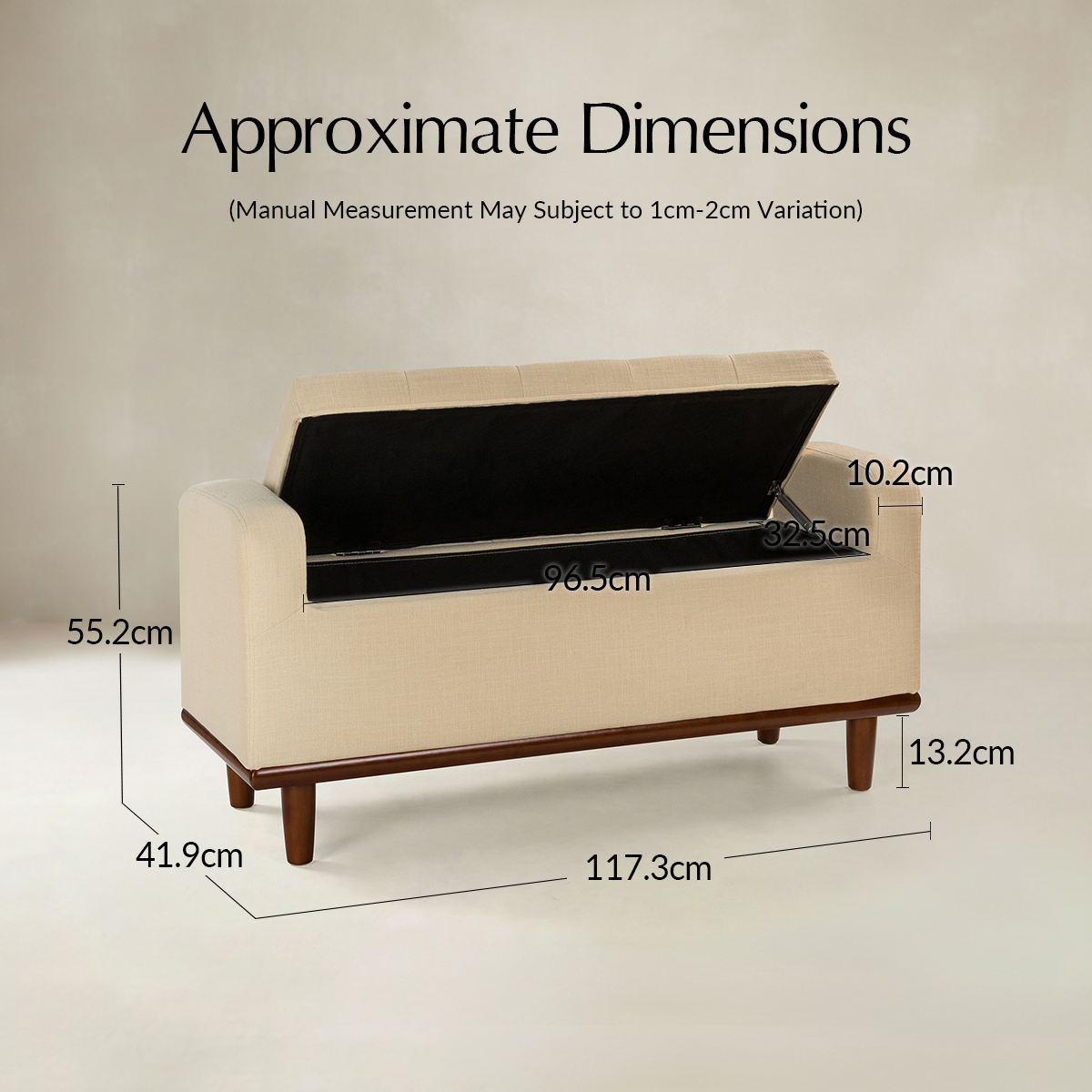 Clover Storage Bench – Tufted Seat with Hidden Organiser Space