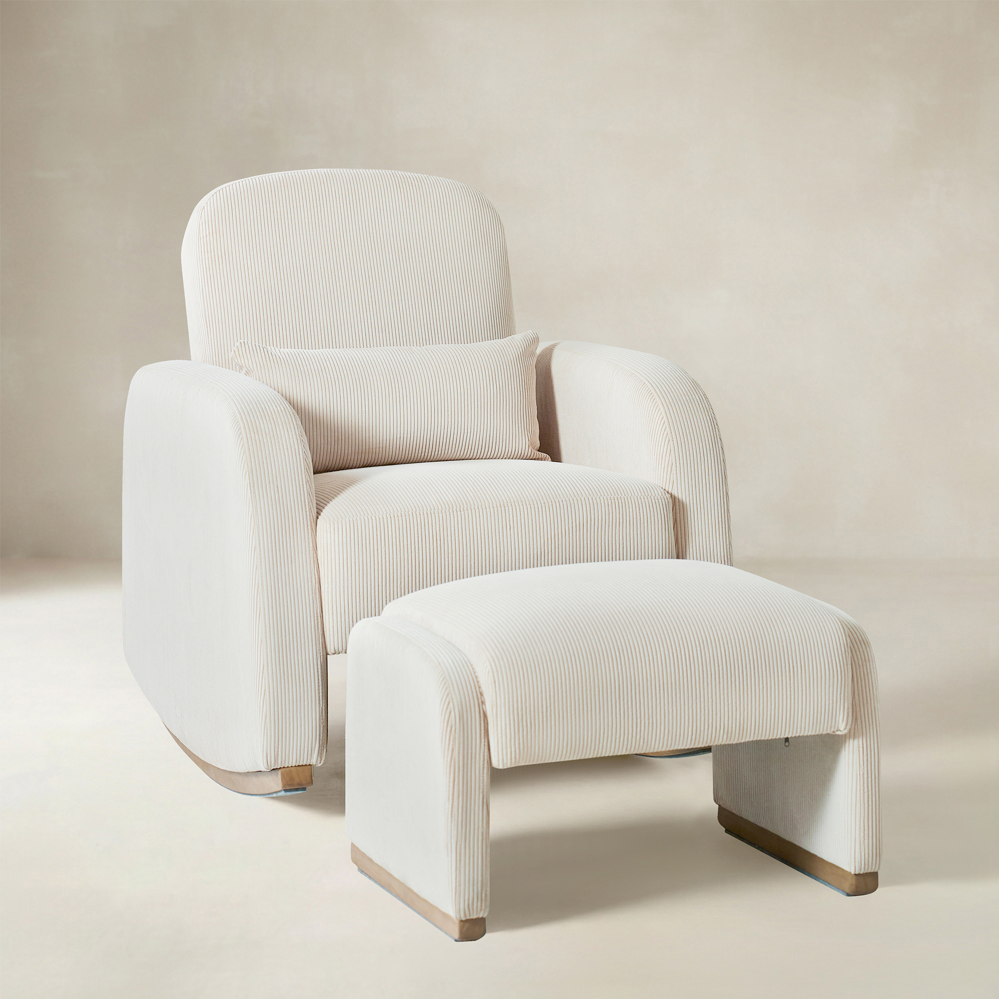 Richard Soft Corduroy Rocking Chair and Ottoman