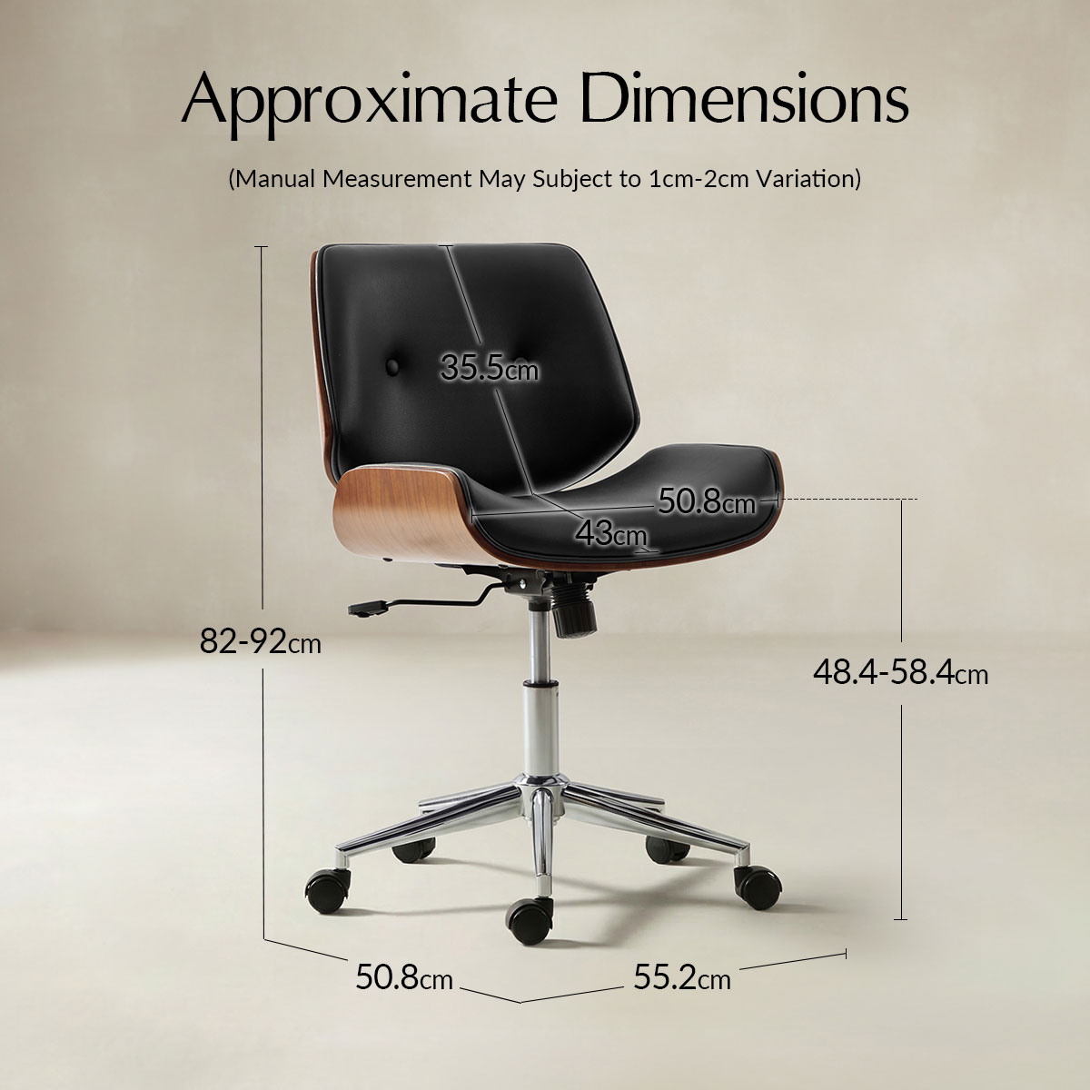 Yves Ergonomic Swivel Office Chair with Adjustable Height
