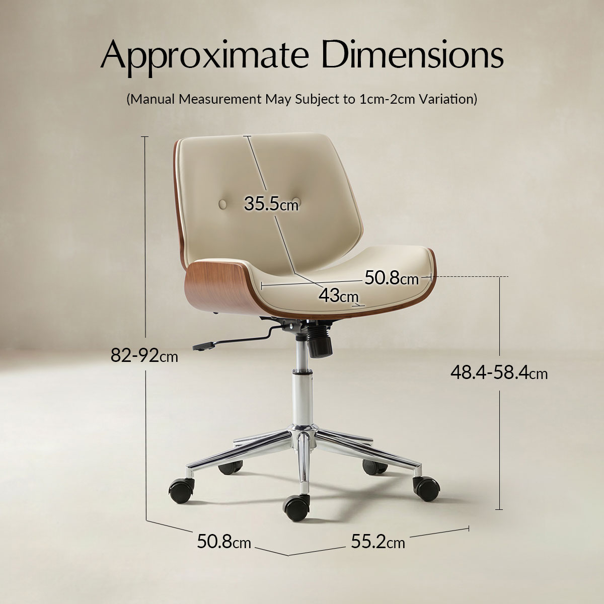 Yves Ergonomic Swivel Office Chair with Adjustable Height