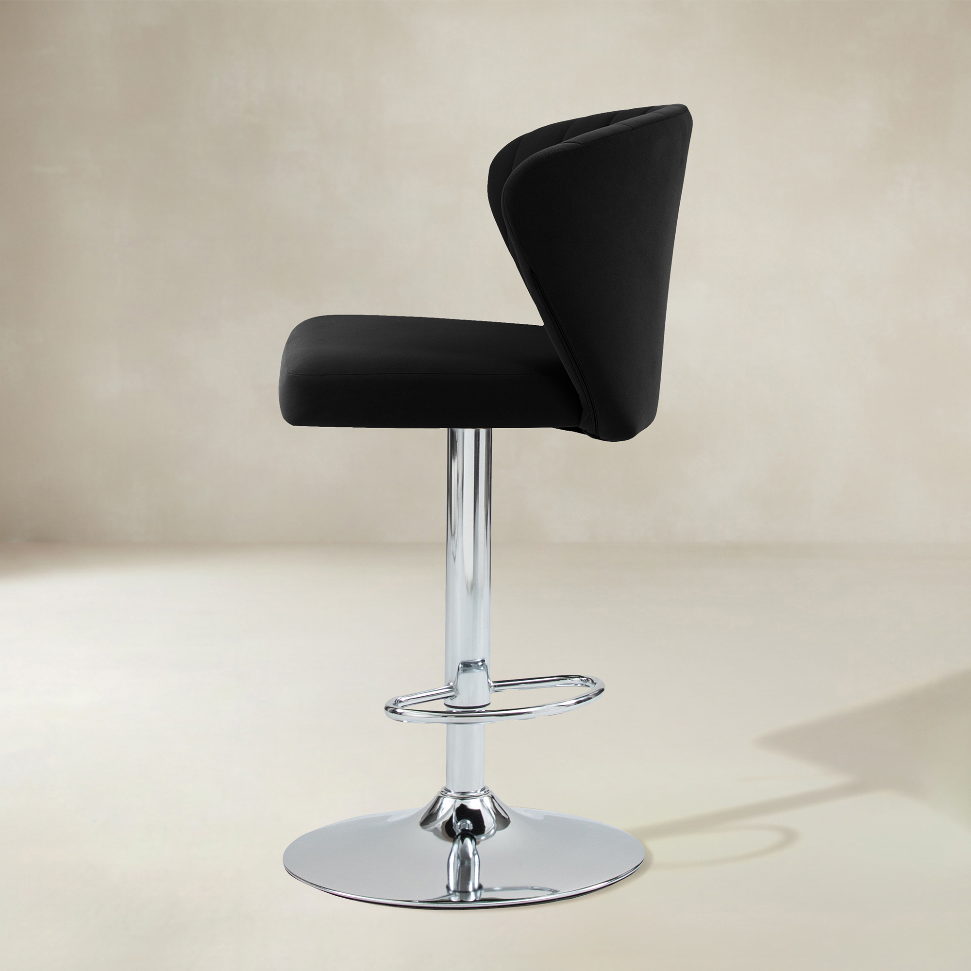 Troy Velvet Swivel Barstool Adjustable Height & Modern Design (Set of 1)