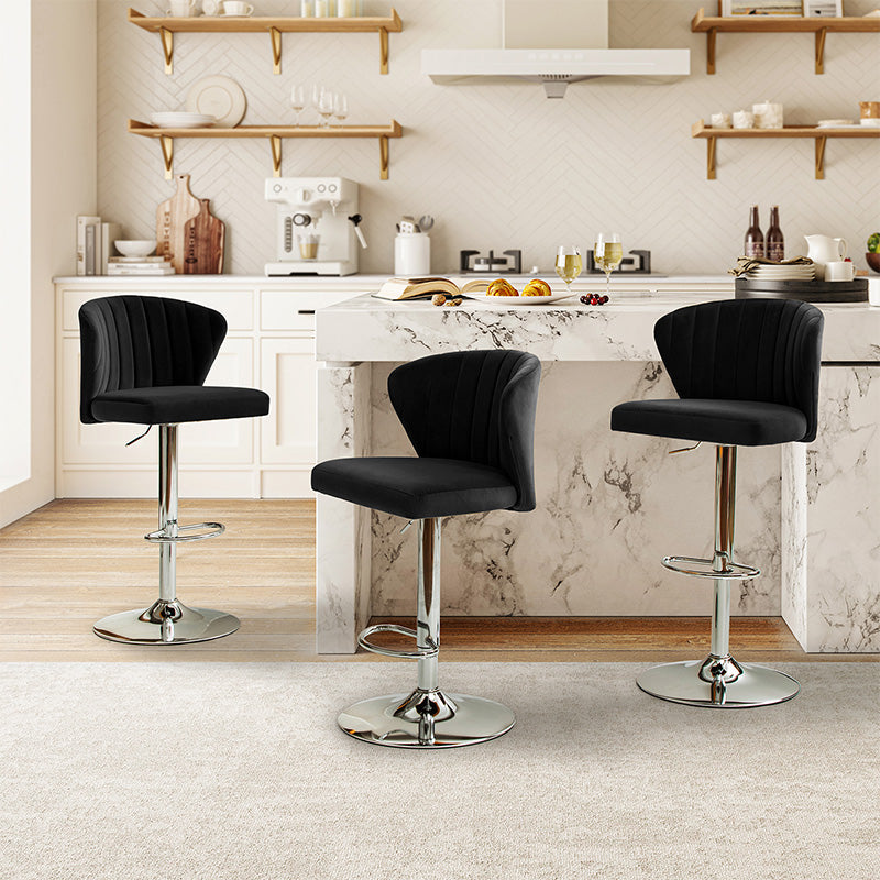 Troy Velvet Swivel Barstool �C Adjustable Height & Modern Design - HULALA HOME