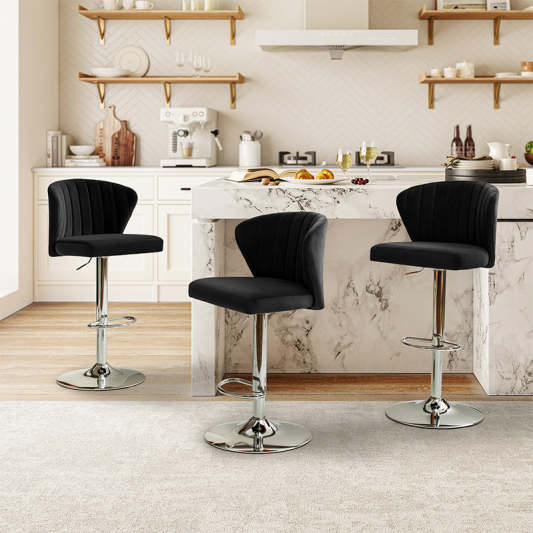 Troy Velvet Swivel Barstool
