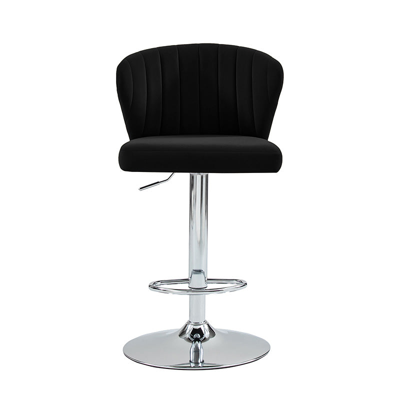 Troy Velvet Swivel Barstool Adjustable Height & Modern Design (Set of 1)