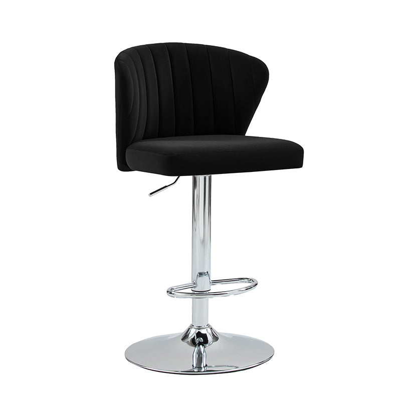 Troy Velvet Swivel Barstool Adjustable Height & Modern Design (Set of 1)