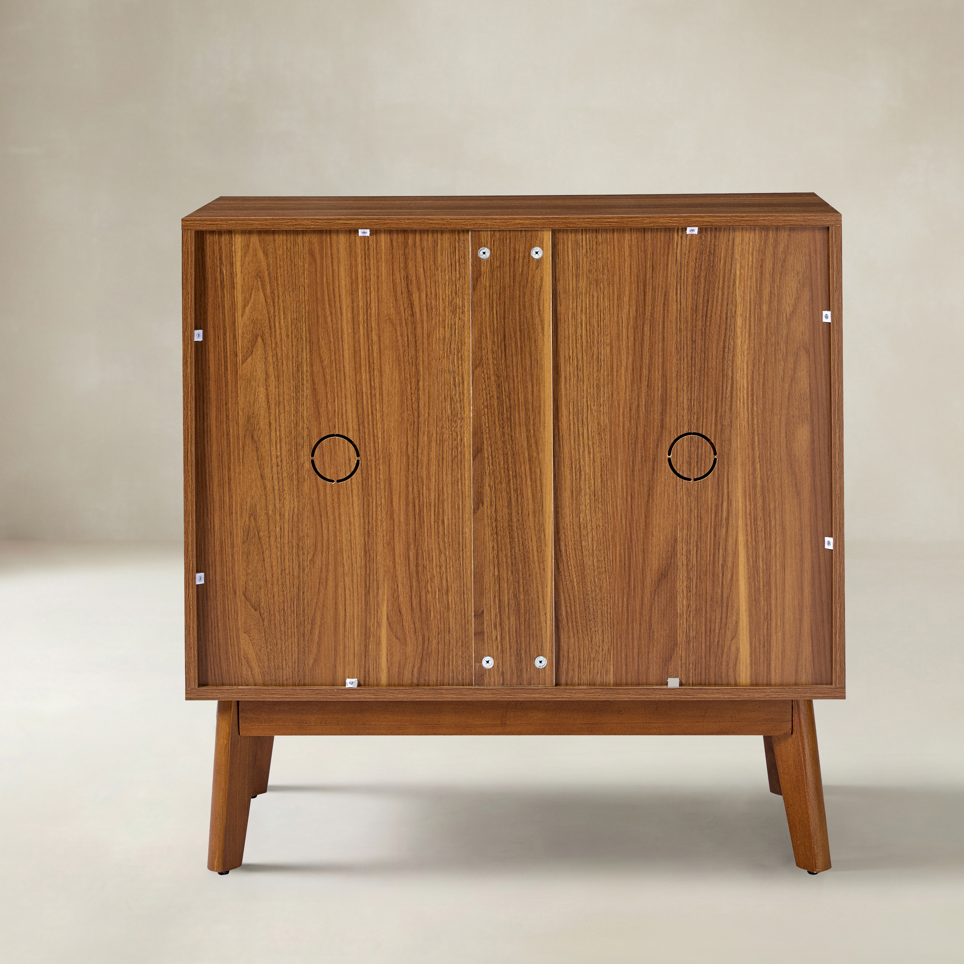 Benny 76cm Tall 2-Door Storage Cabinet with Solid Wood Doors