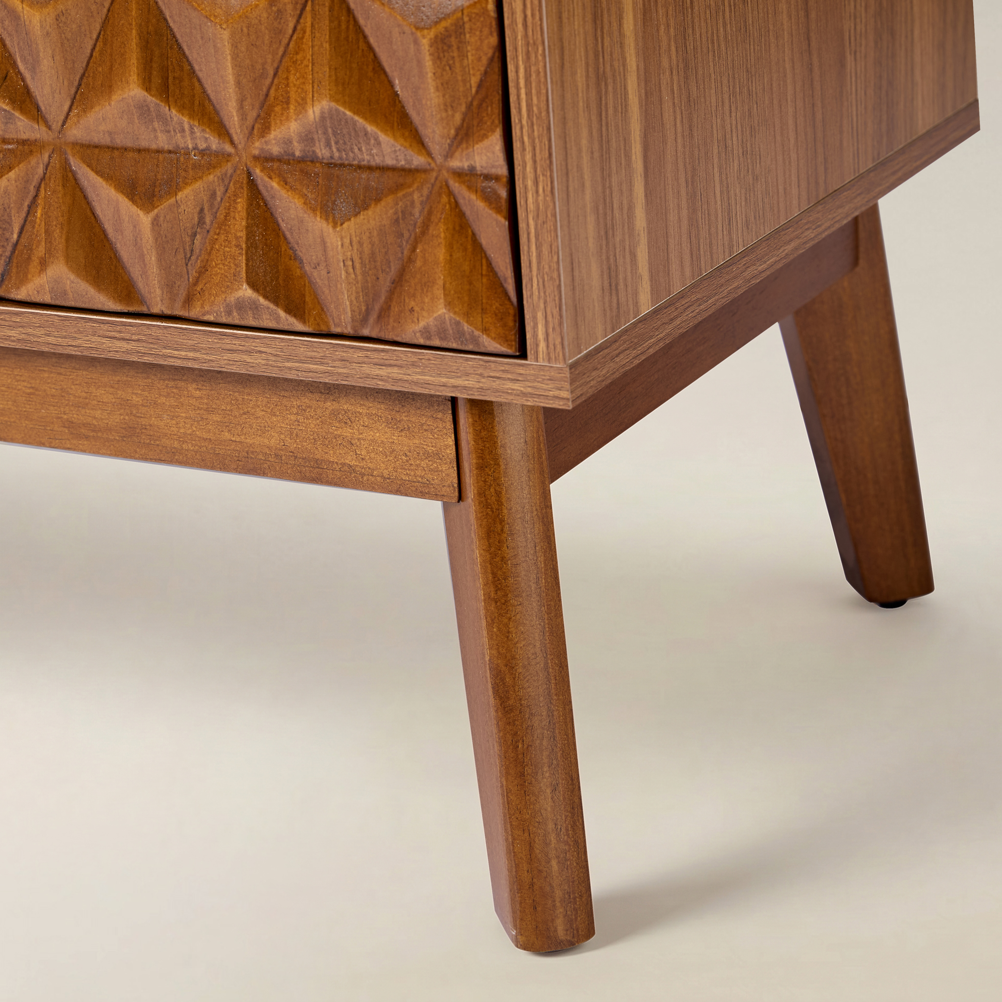 Benny 76cm Tall 2-Door Storage Cabinet with Solid Wood Doors