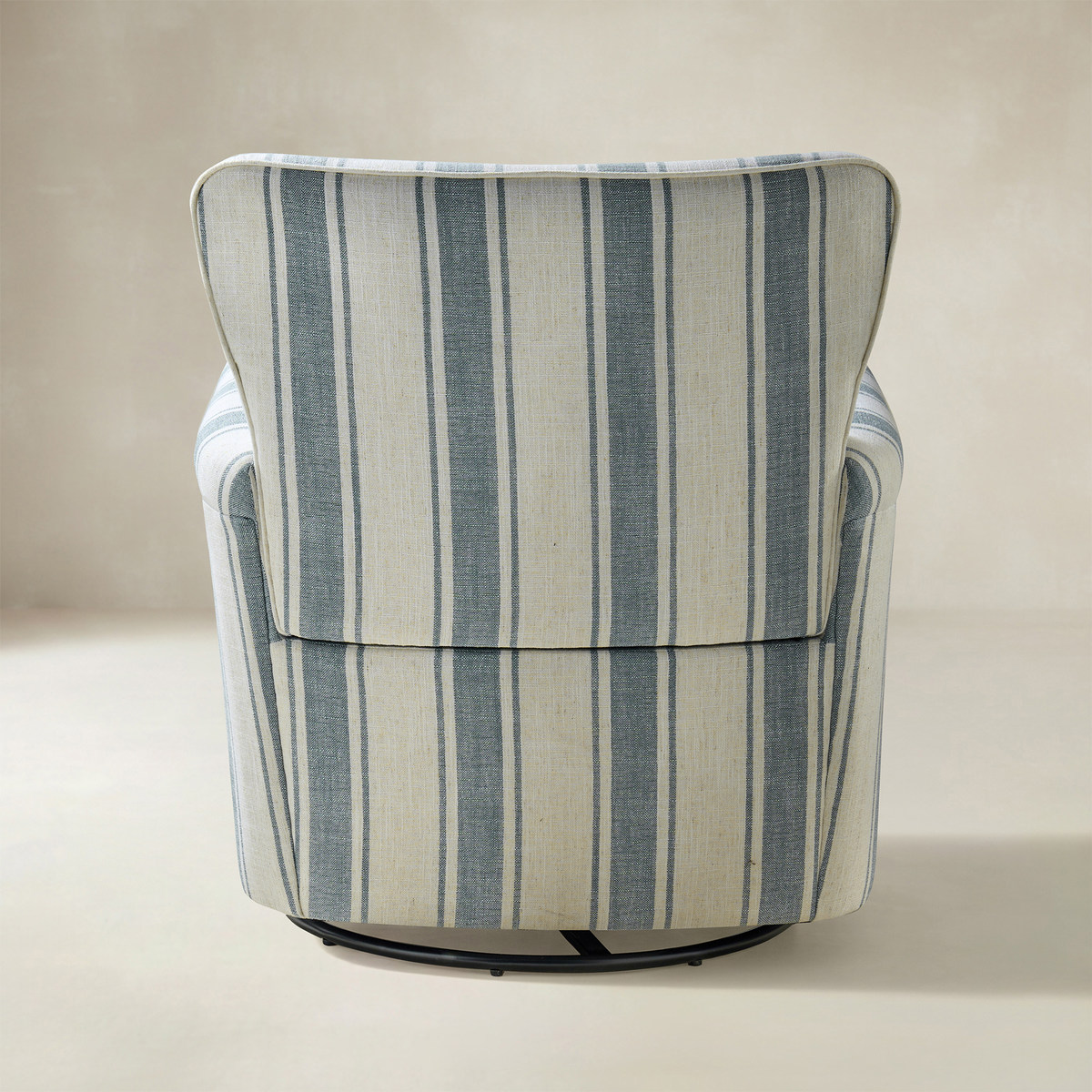 Christoph Floral Swivel Chair with Removable Back and Roll Arms