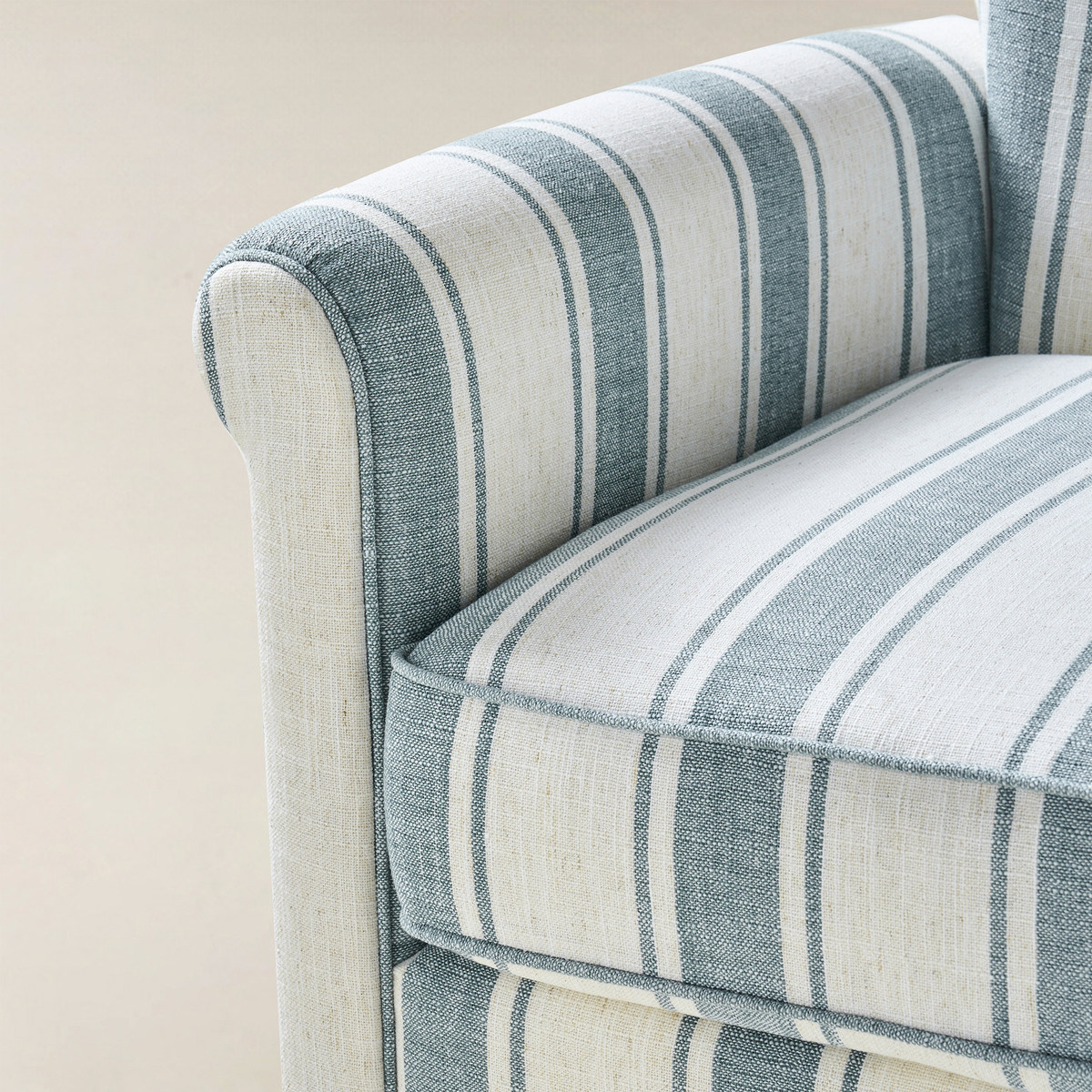 Christoph Floral Swivel Chair with Removable Back and Roll Arms