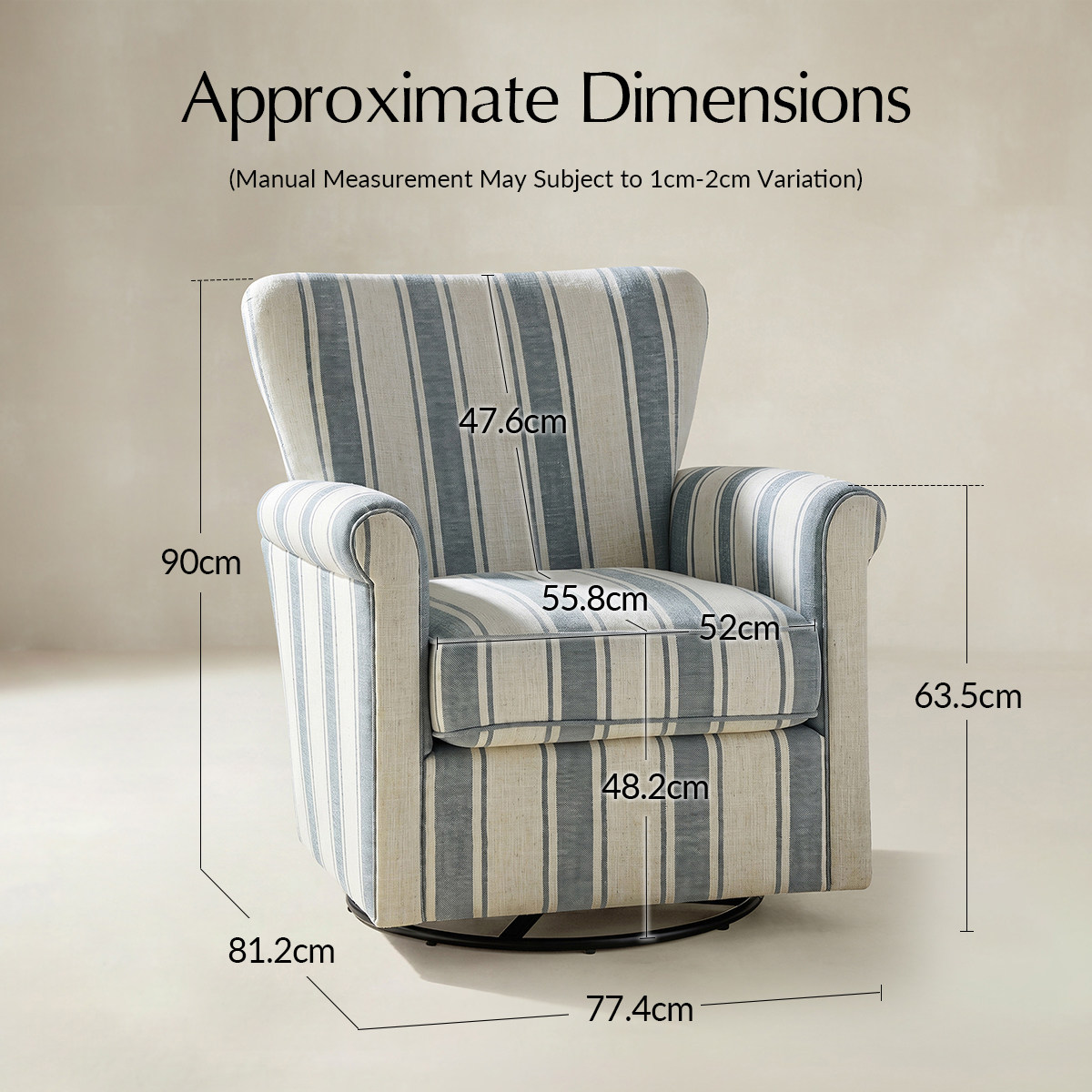 Christoph Floral Swivel Chair with Removable Back and Roll Arms