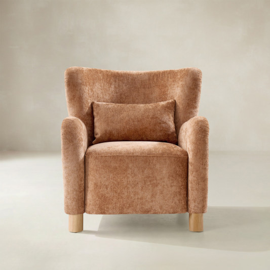 Jeraldo Boucle Wingback Accent Chair with Lumbar Pillow