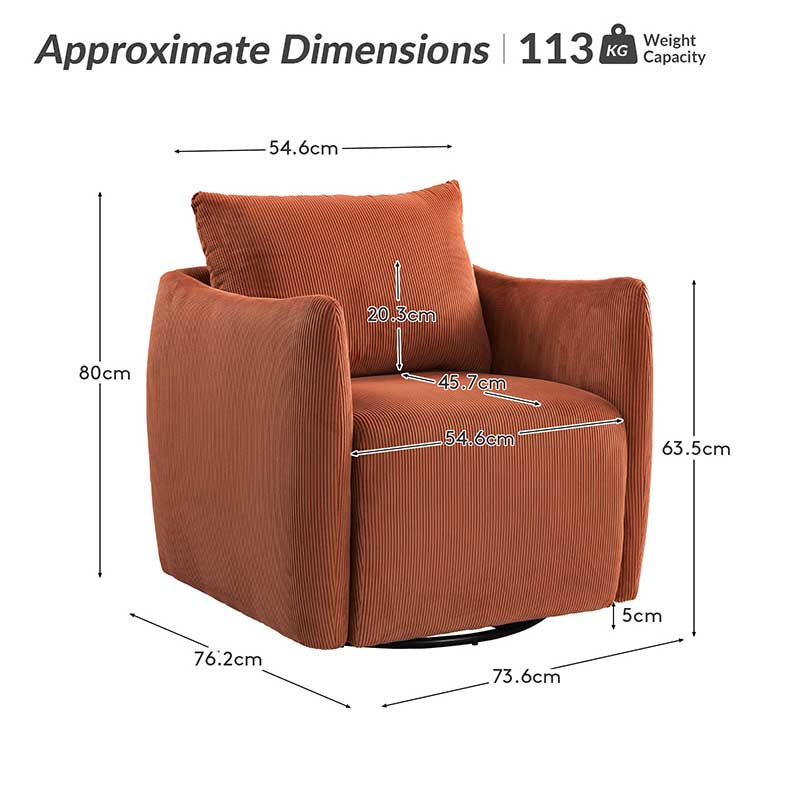 Angela 360-degree Swivel Barrel Modern Chair
