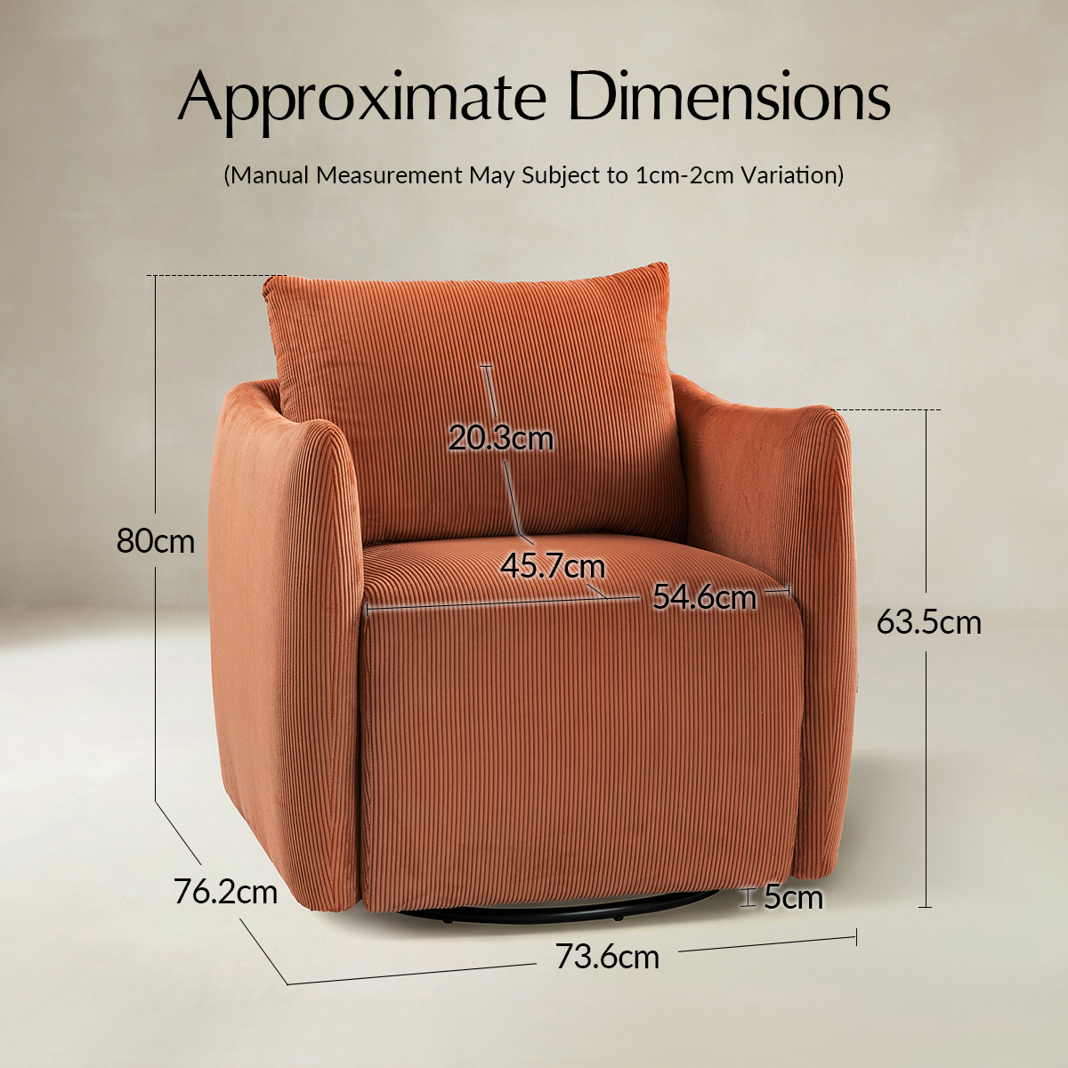 Angela 360-degree Swivel Barrel Modern Chair