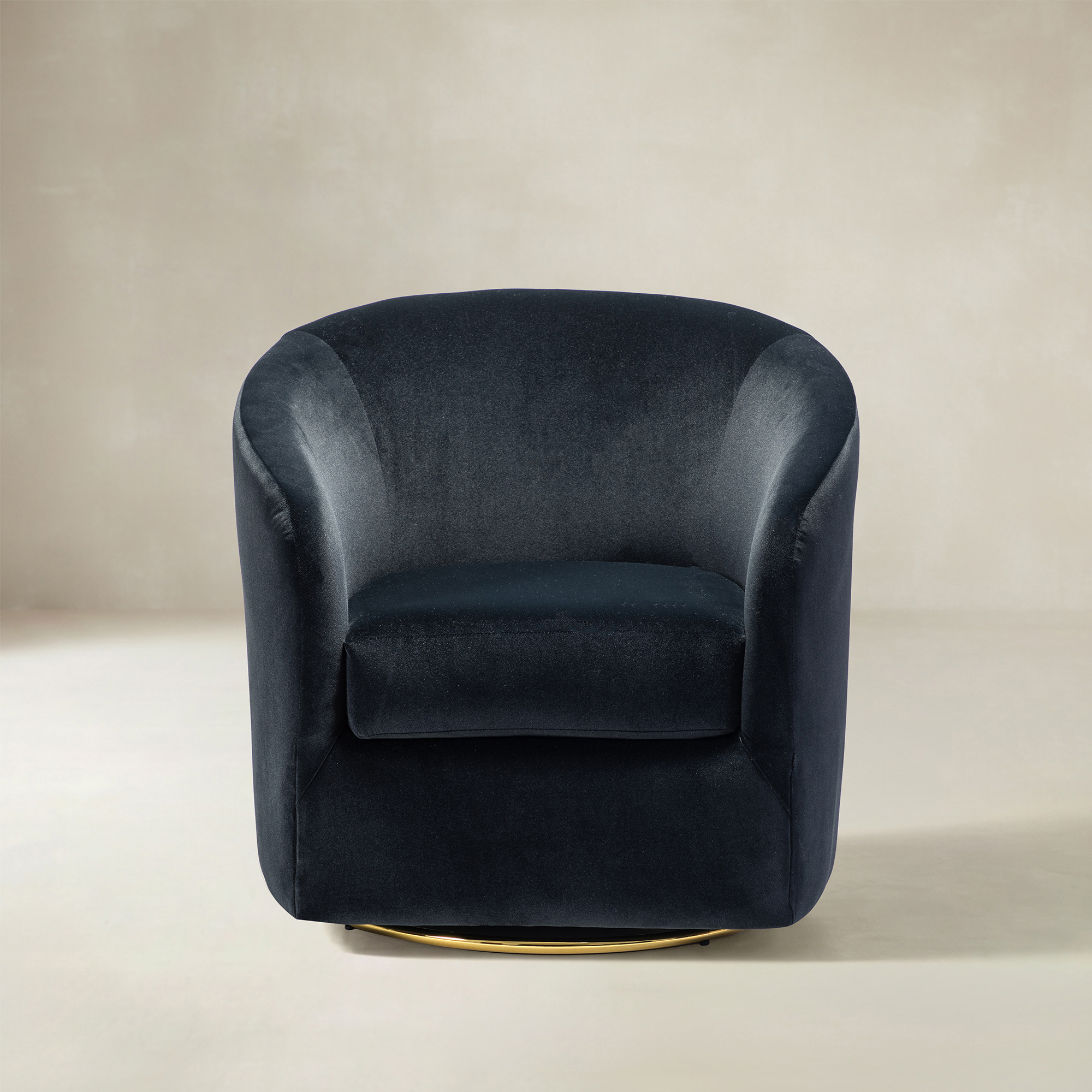 Emanuela Velvet Swivel Barrel Armchair