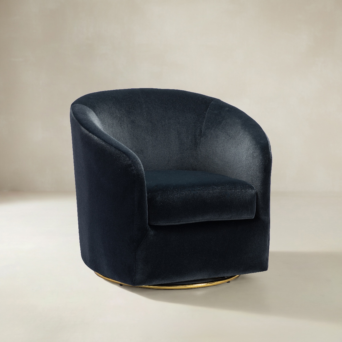 Emanuela Velvet Swivel Barrel Armchair