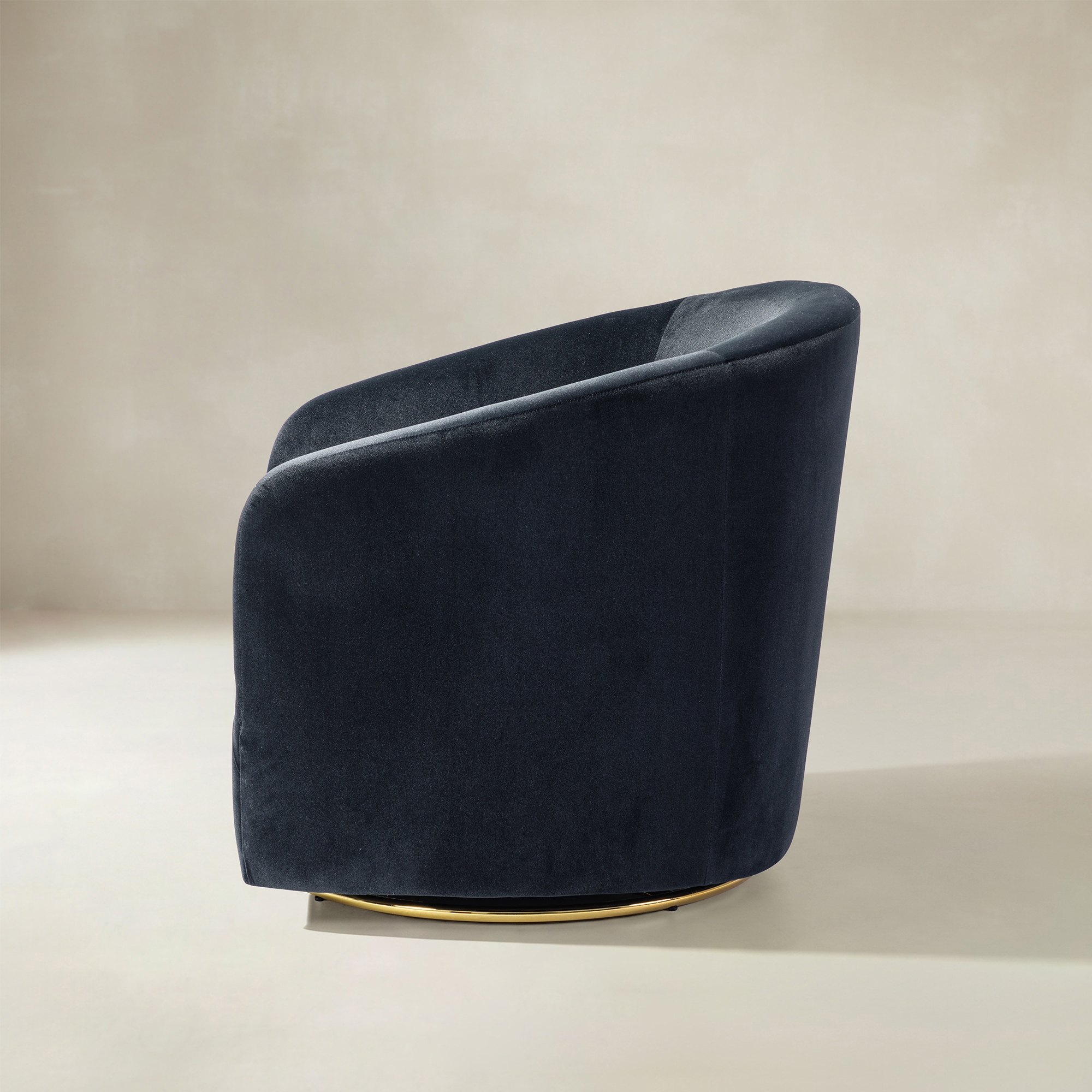 Emanuela Velvet Swivel Barrel Armchair
