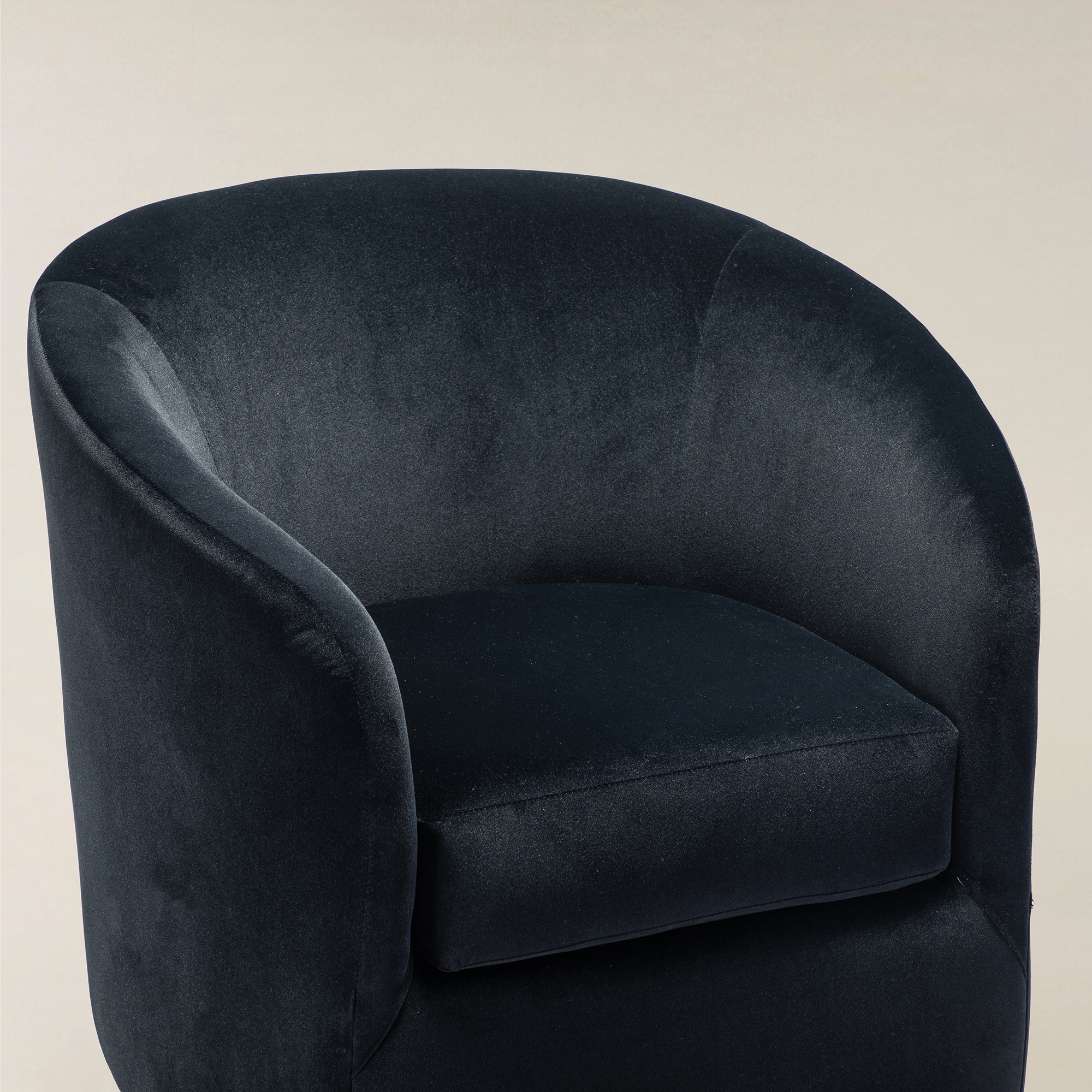 Emanuela Velvet Swivel Barrel Armchair