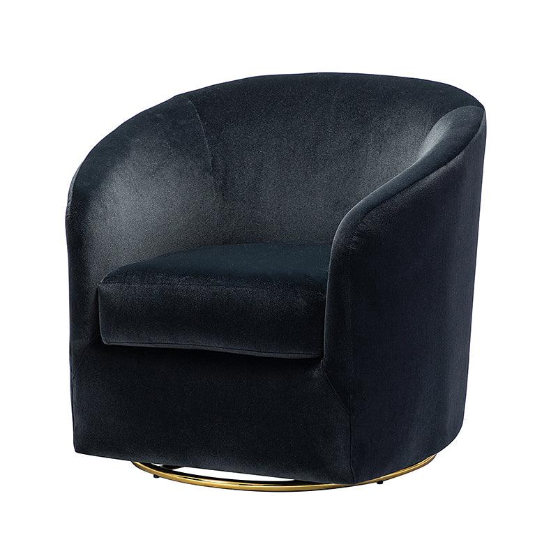 Emanuela Velvet Swivel Barrel Armchair - HULALA HOME