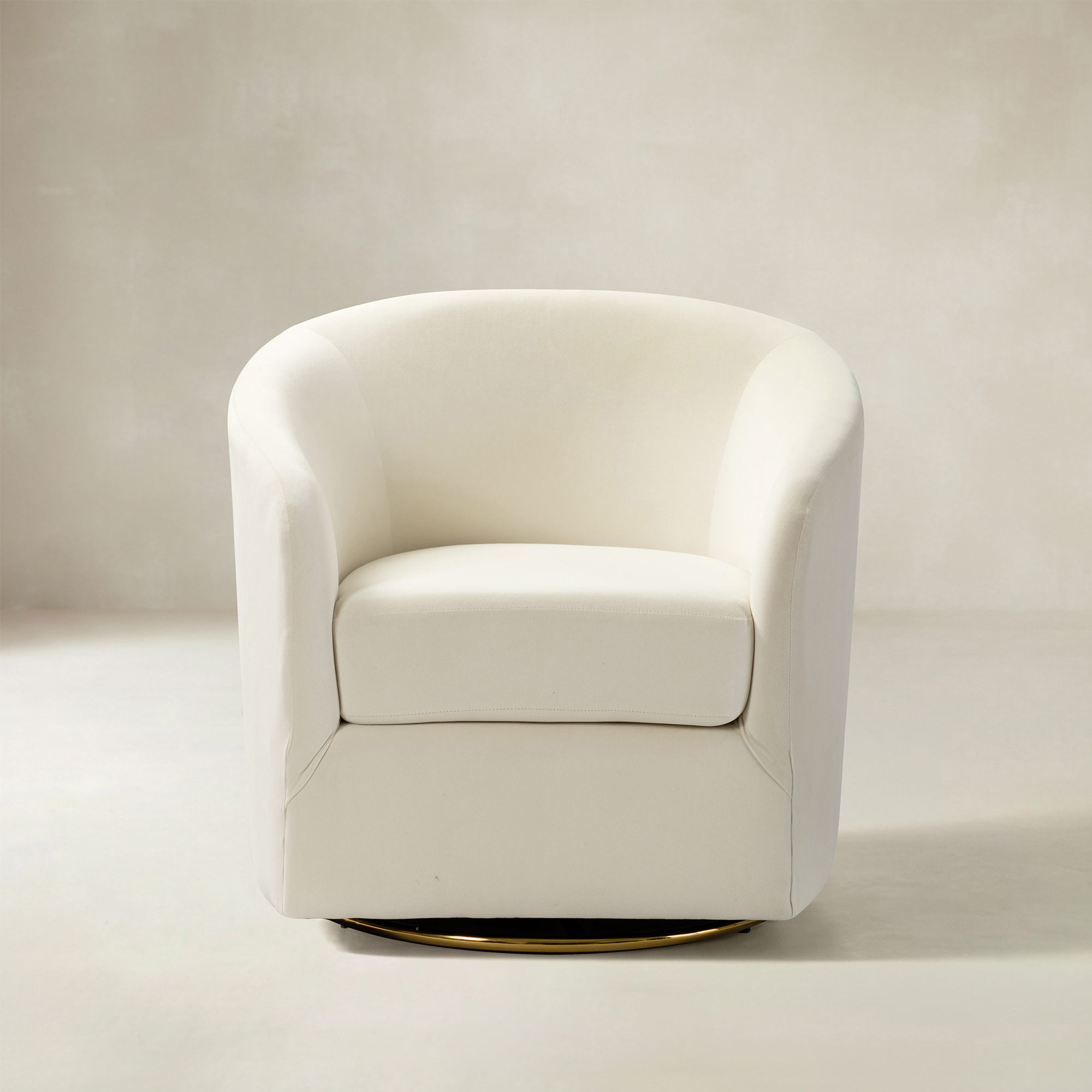 Emanuela Velvet Swivel Barrel Armchair