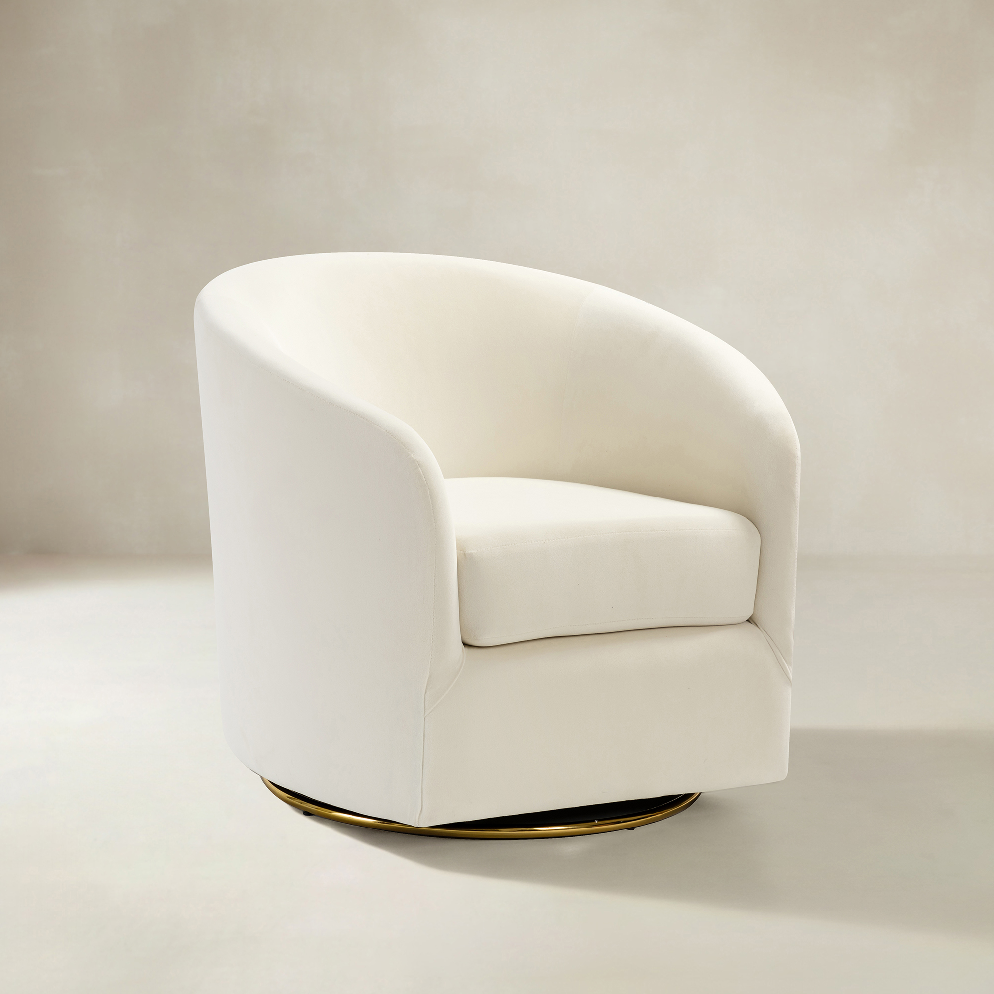 Emanuela Velvet Swivel Barrel Armchair