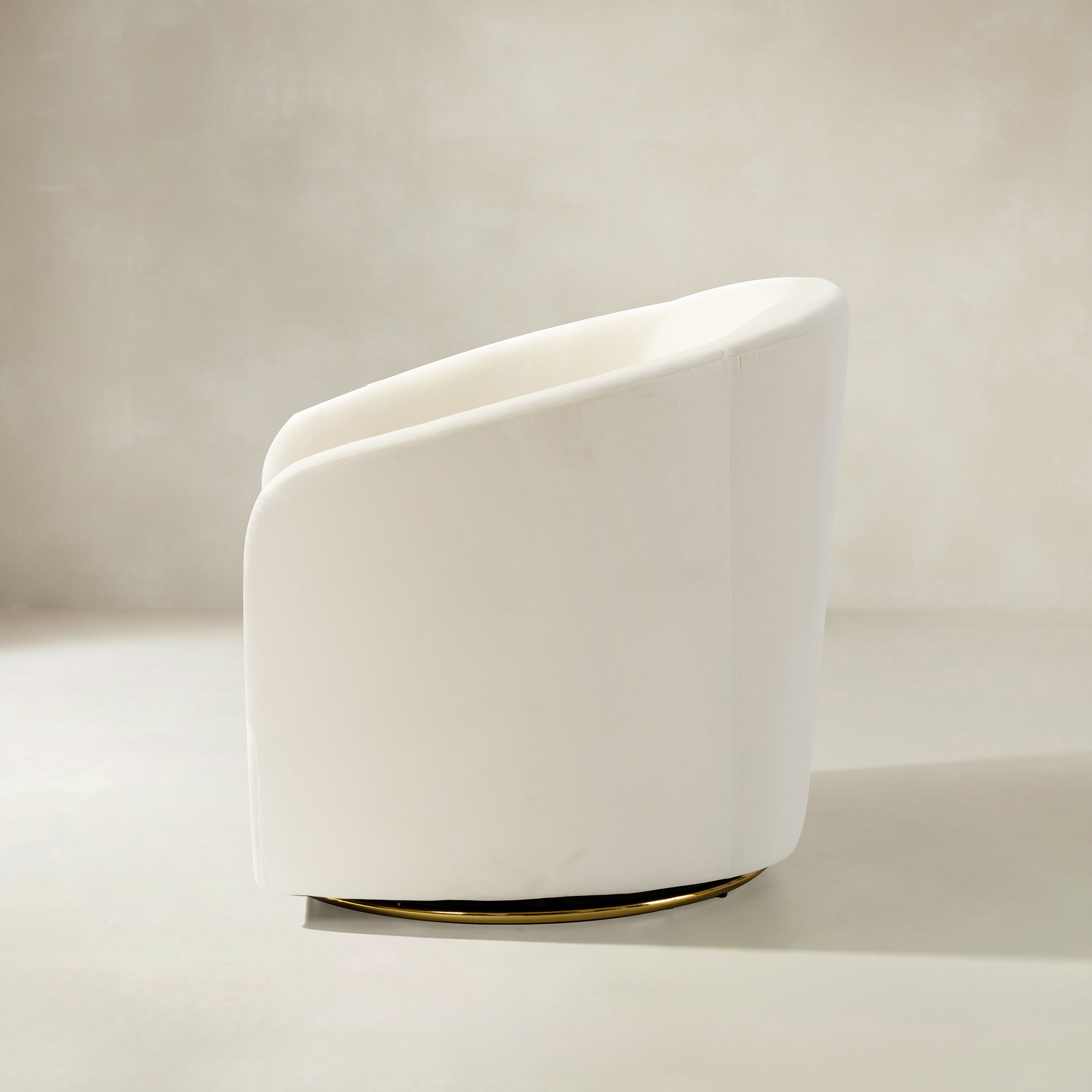 Emanuela Velvet Swivel Barrel Armchair