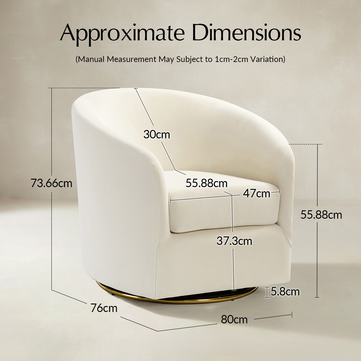 Emanuela Velvet Swivel Barrel Armchair