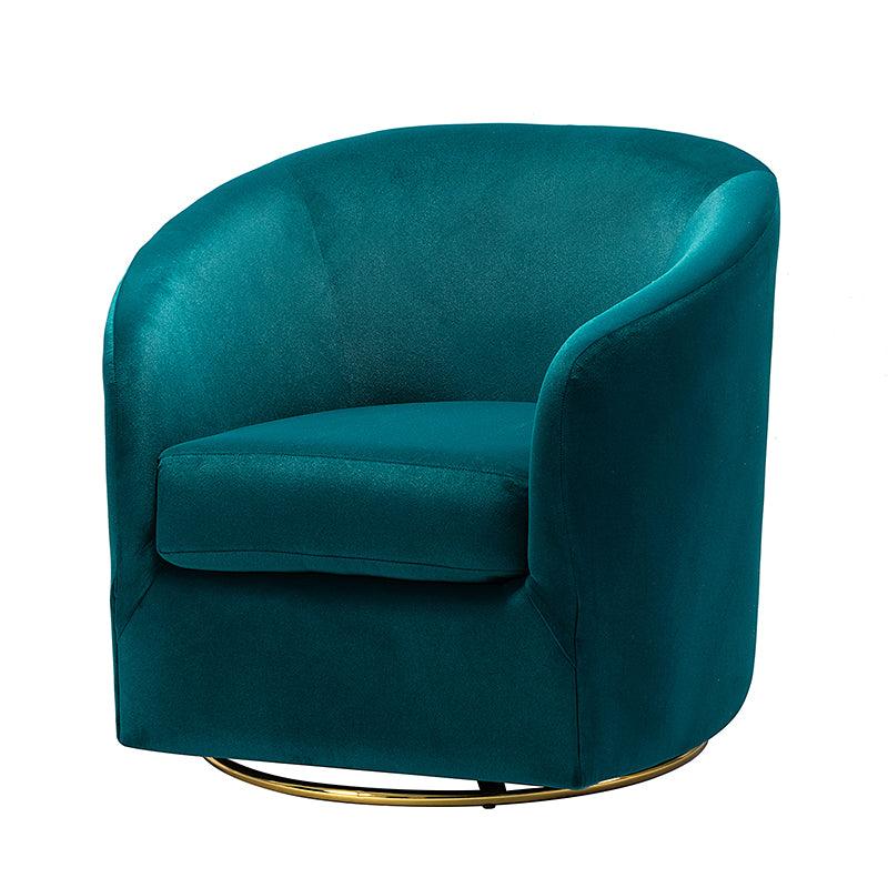 Emanuela Velvet Swivel Barrel Armchair - HULALA HOME