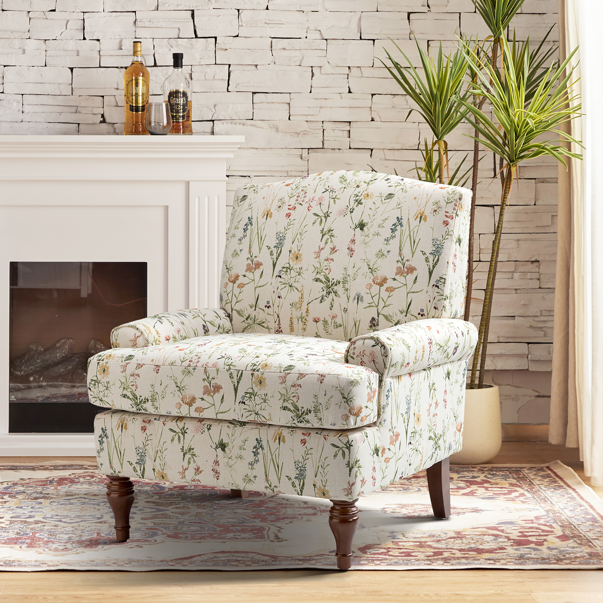 Dominik Patterned Upholstered Armchair