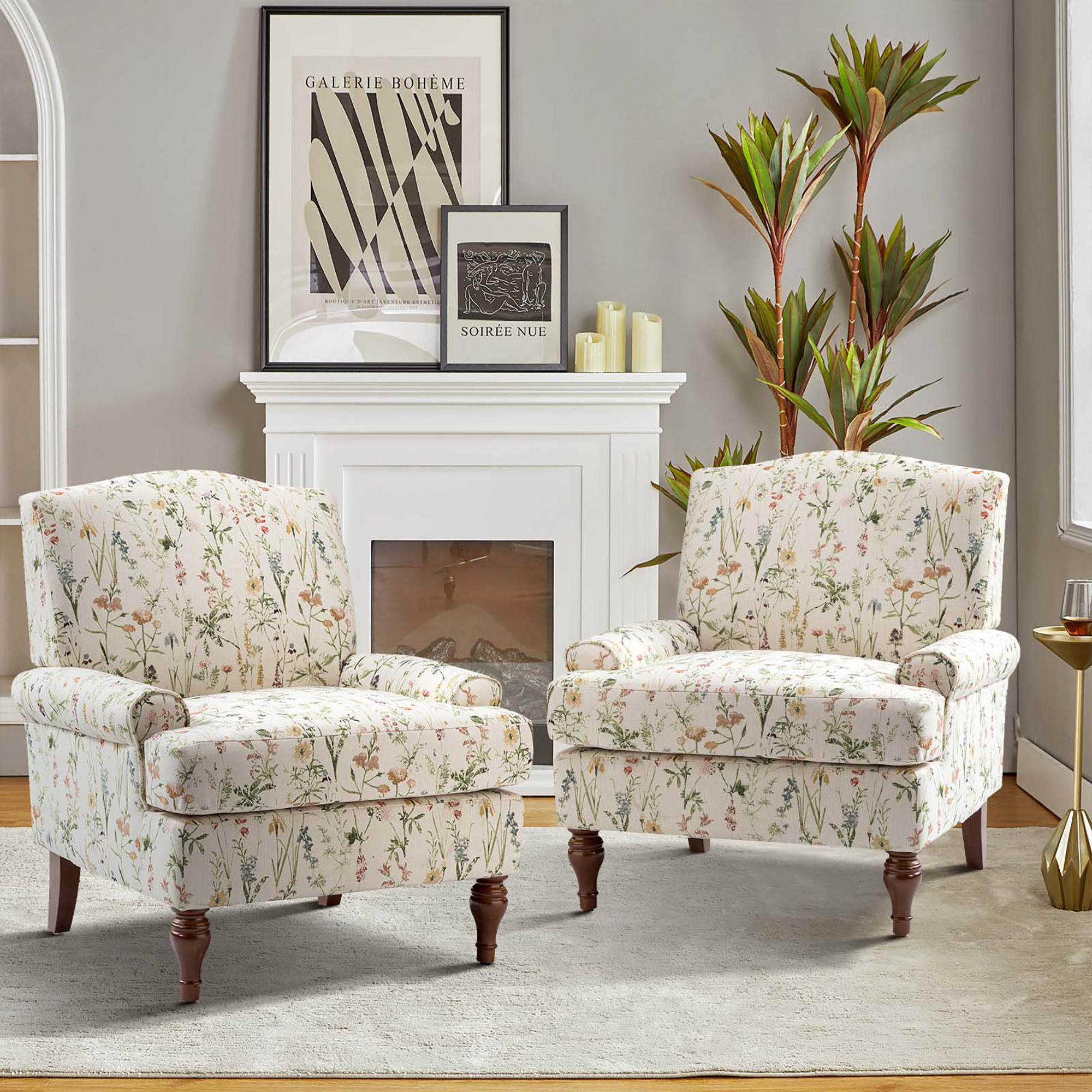 Dominik Patterned Upholstered Armchair