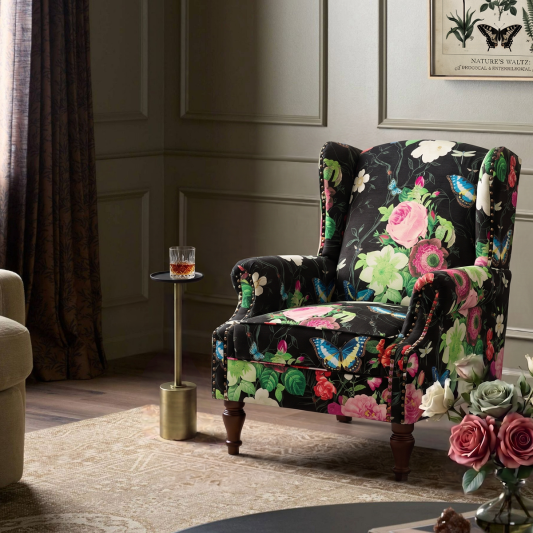 Felix Wingback Armchair with Sturdy Spindle Legs