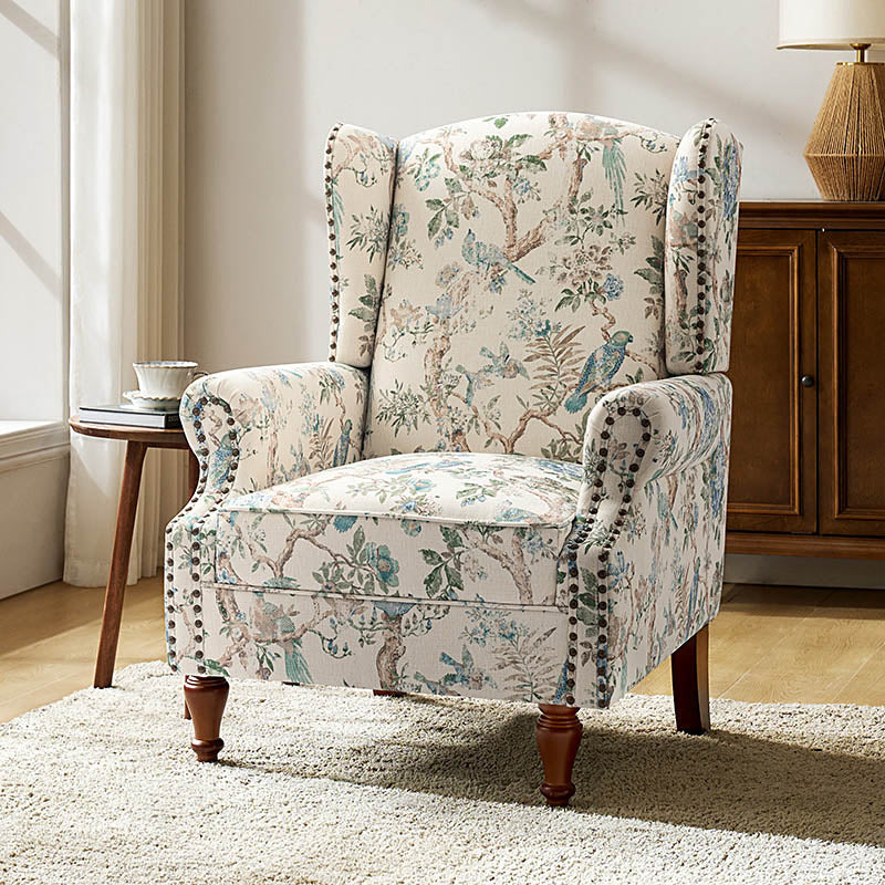 Felix Wingback Armchair with Sturdy Spindle Legs
