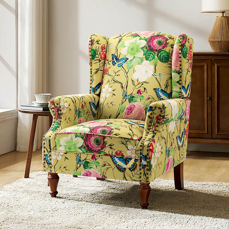 Felix Wingback Armchair with Sturdy Spindle Legs