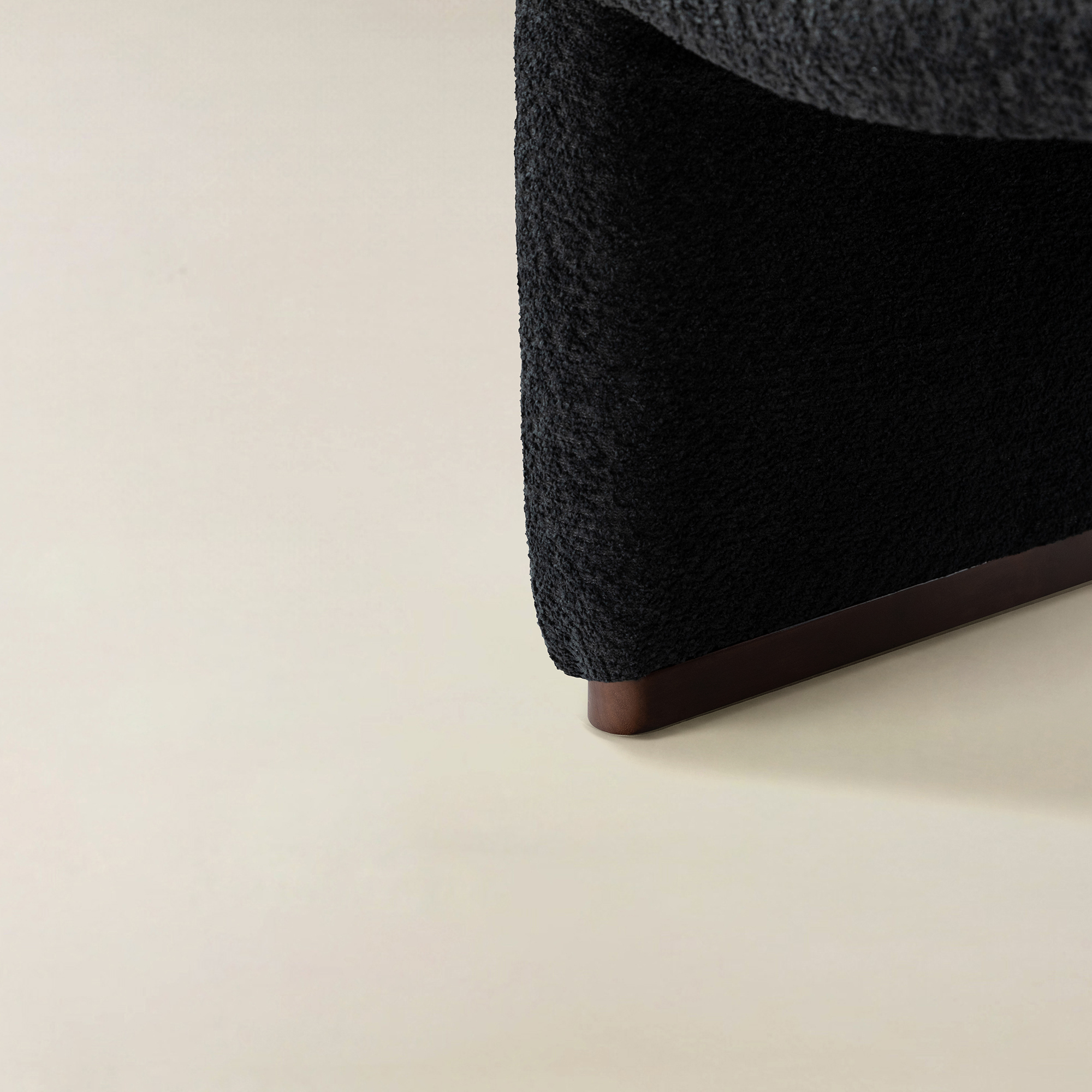 Ludwig Modern Accent Boucle Side Chair with Walnut Legs