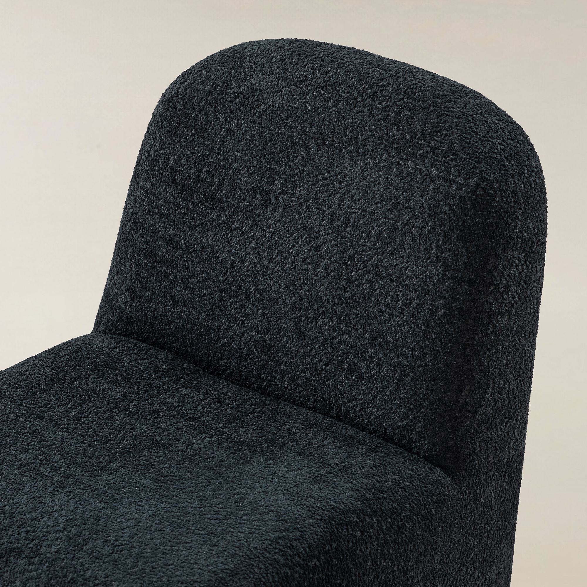 Ludwig Modern Accent Boucle Side Chair with Walnut Legs