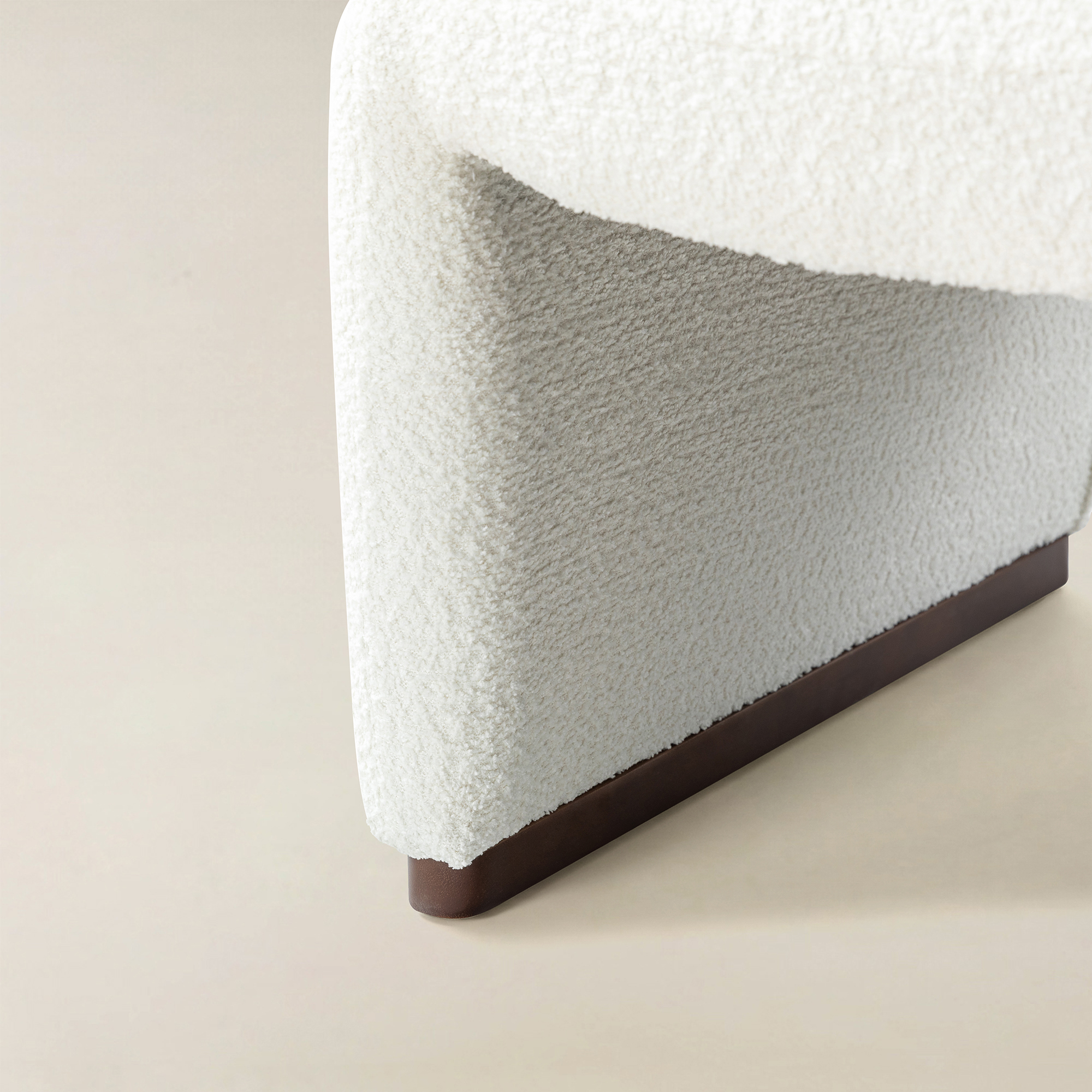 Ludwig Modern Accent Boucle Side Chair with Walnut Legs