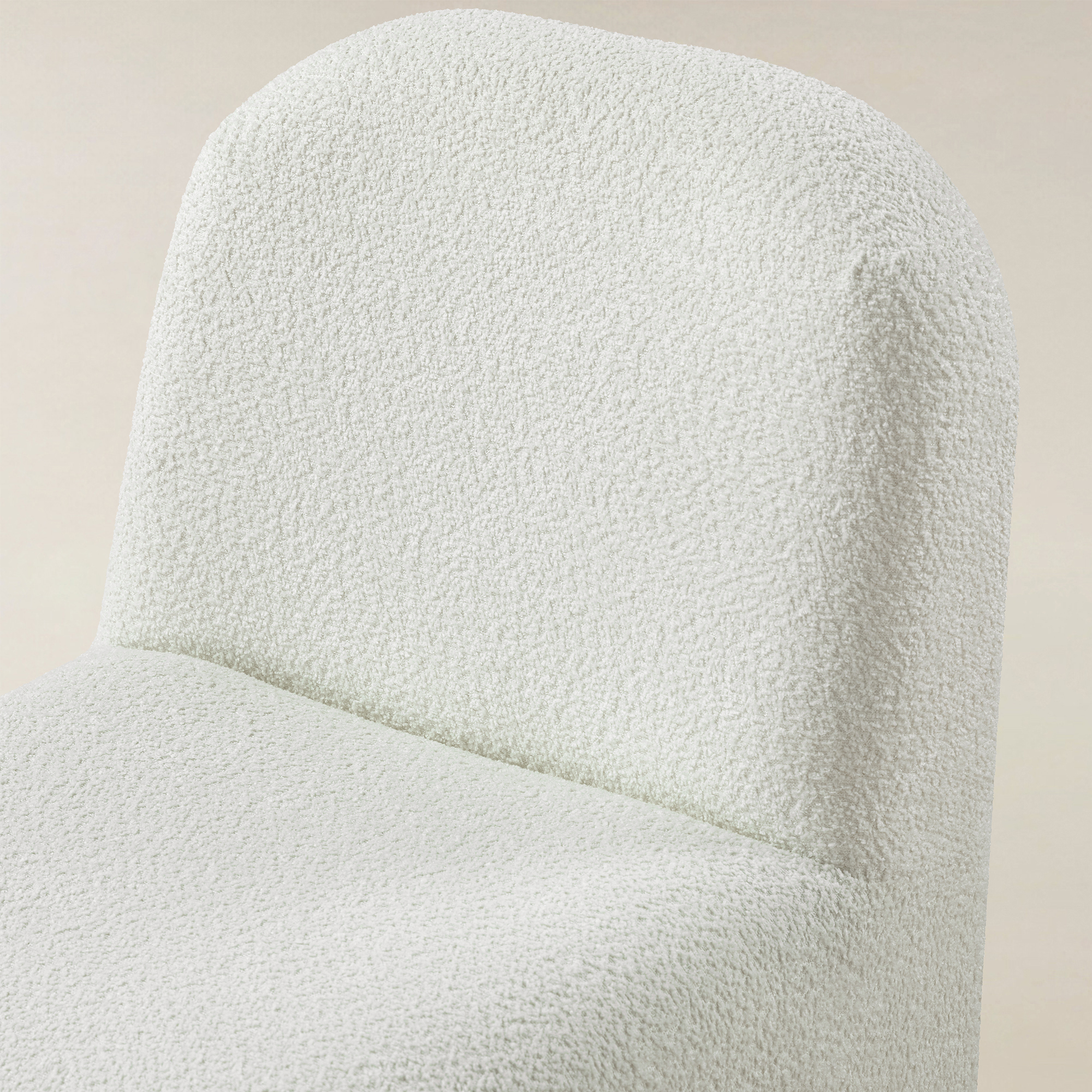 Ludwig Modern Accent Boucle Side Chair with Walnut Legs