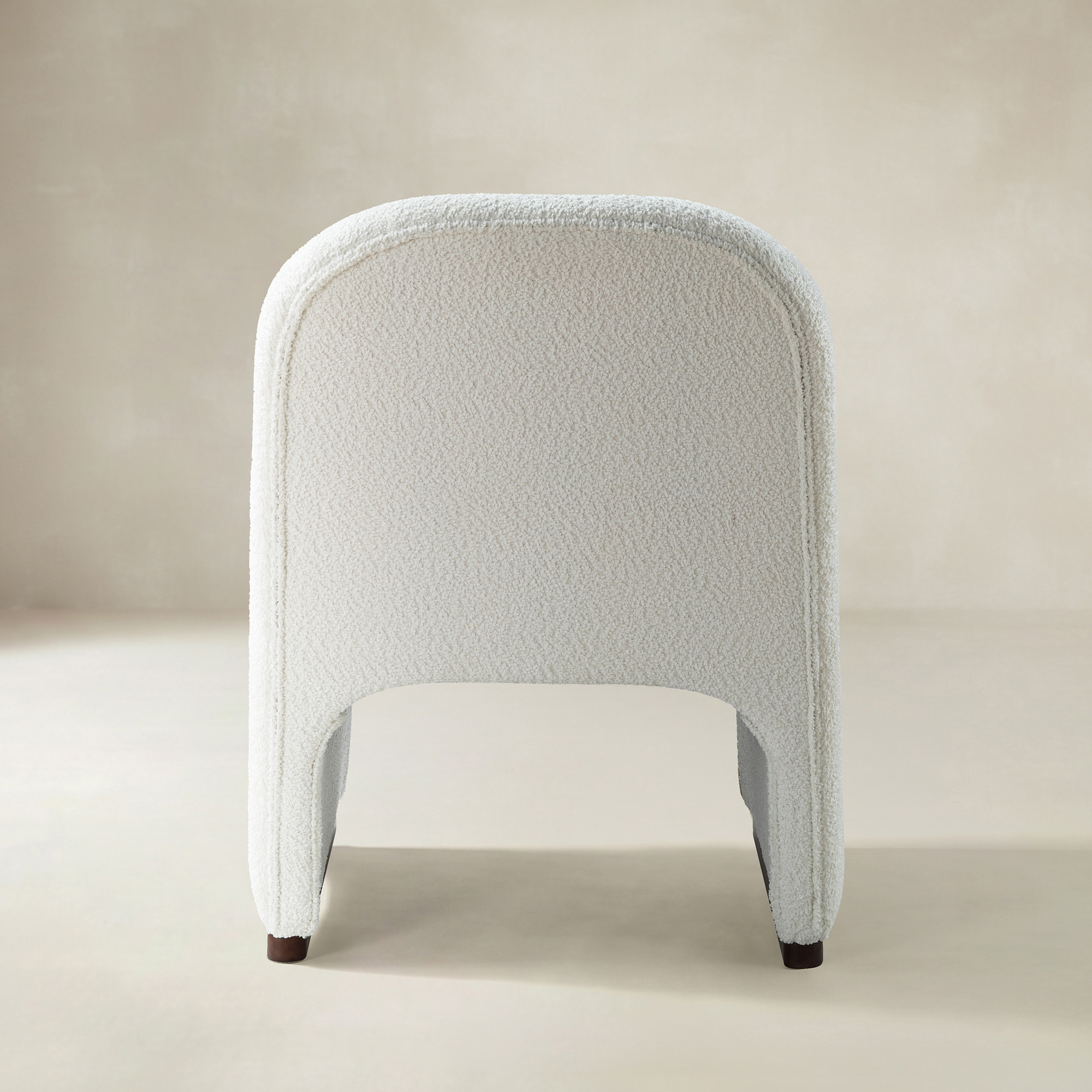 Ludwig Modern Accent Boucle Side Chair with Walnut Legs