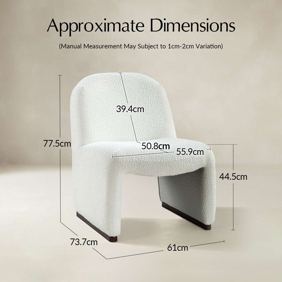 Ludwig Modern Accent Boucle Side Chair with Walnut Legs