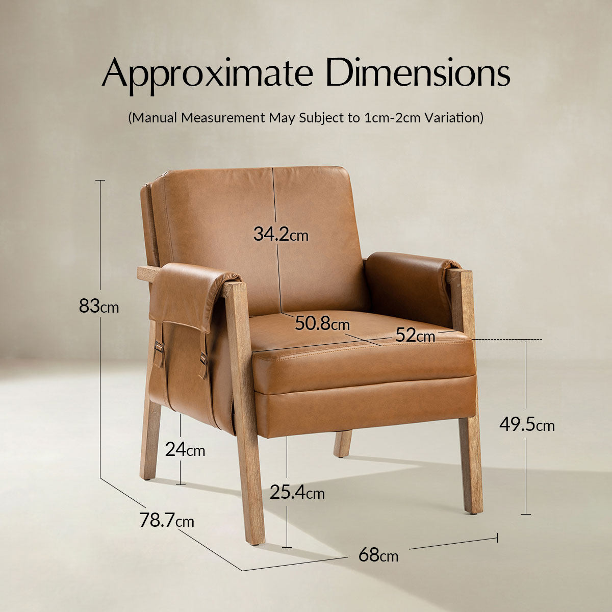 Kelly Vegan Leather Farmhouse Accent Armchair