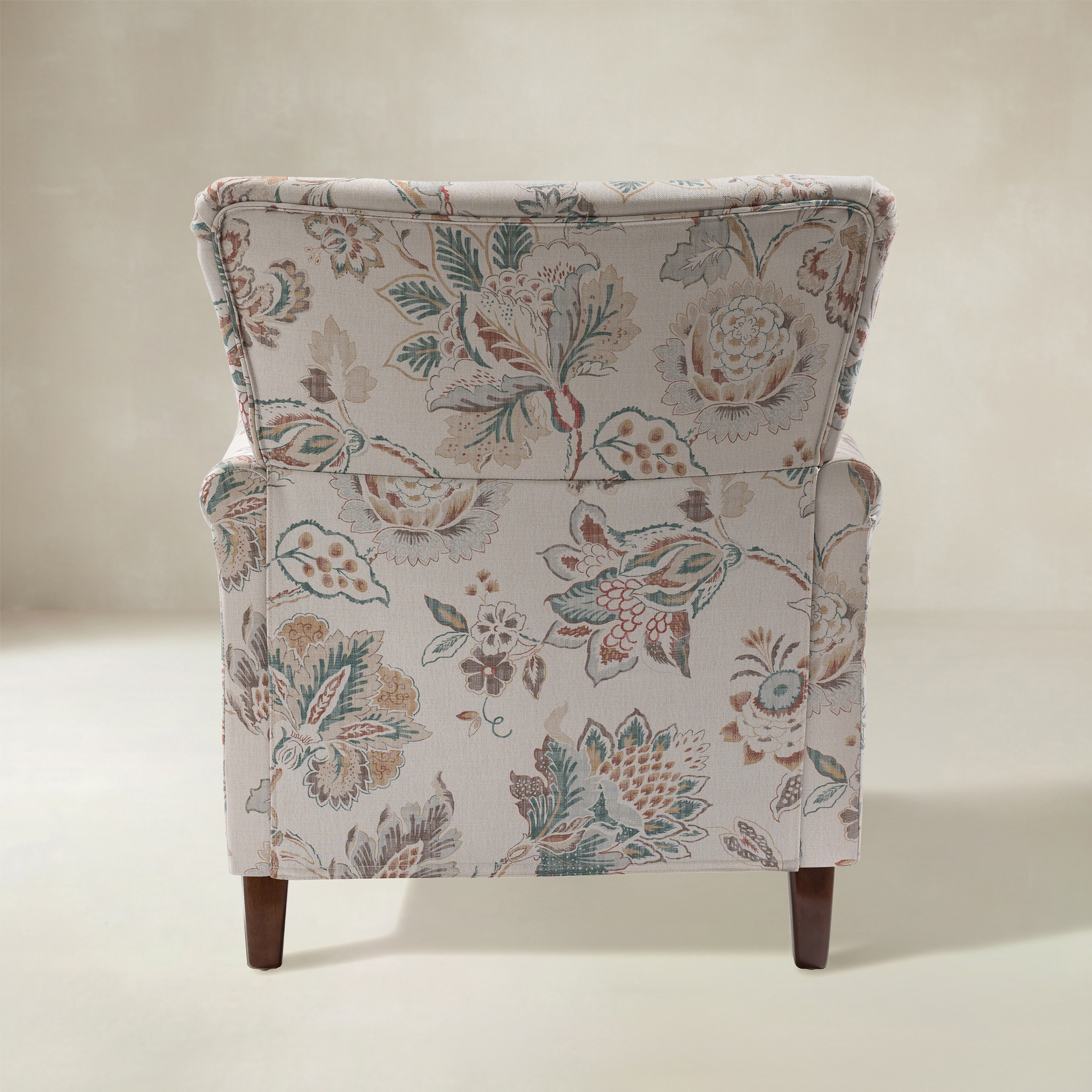 Raimund Farmhouse Floral Wingback Upholstered Armchair