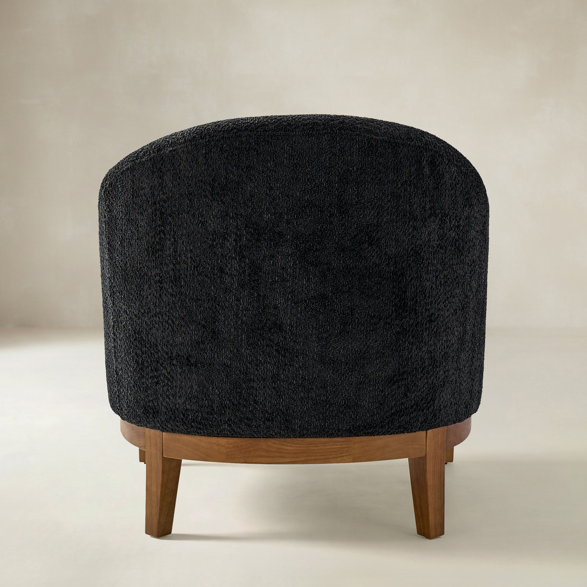 August Boucle Modern Barrel Design Armchair
