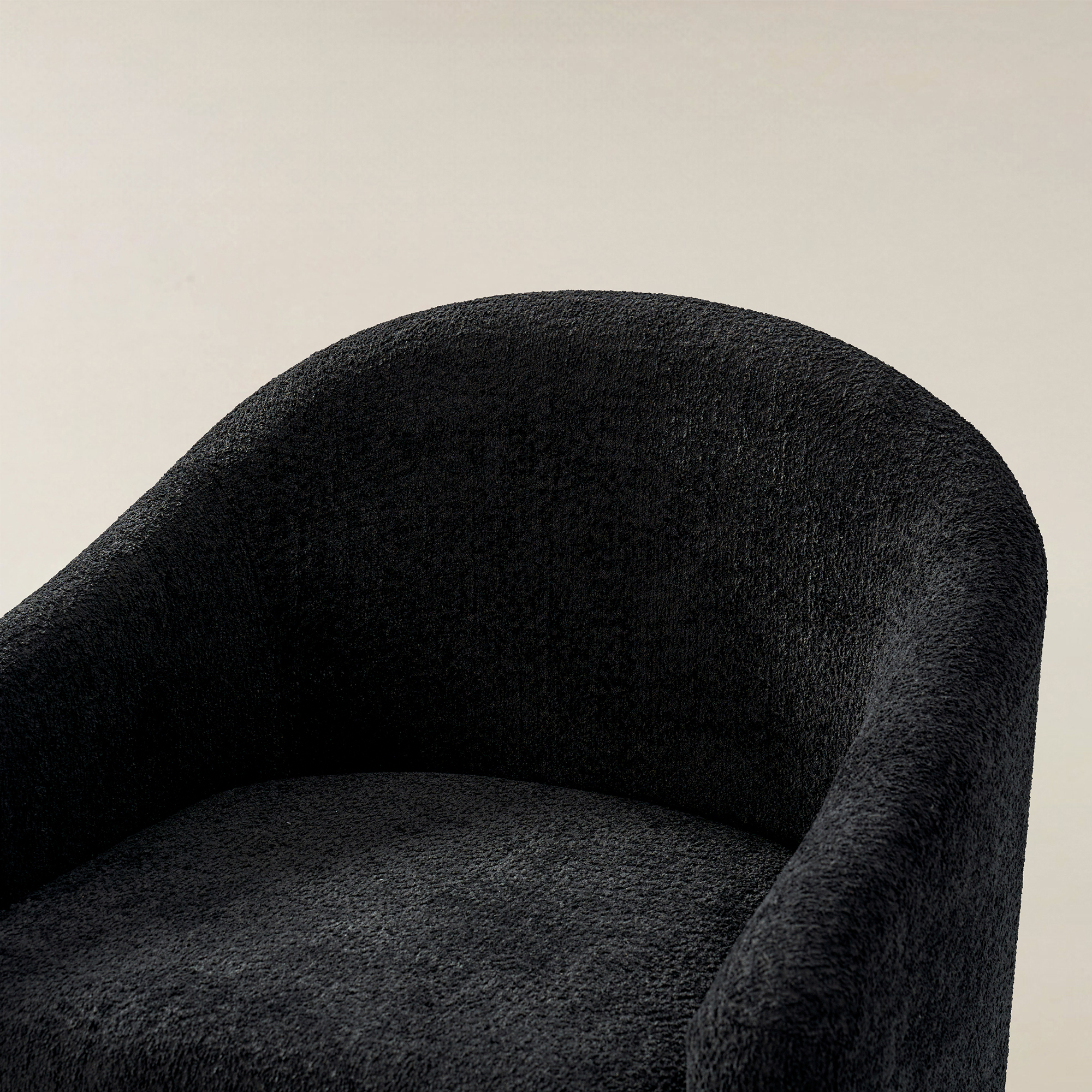 August Boucle Modern Barrel Design Armchair