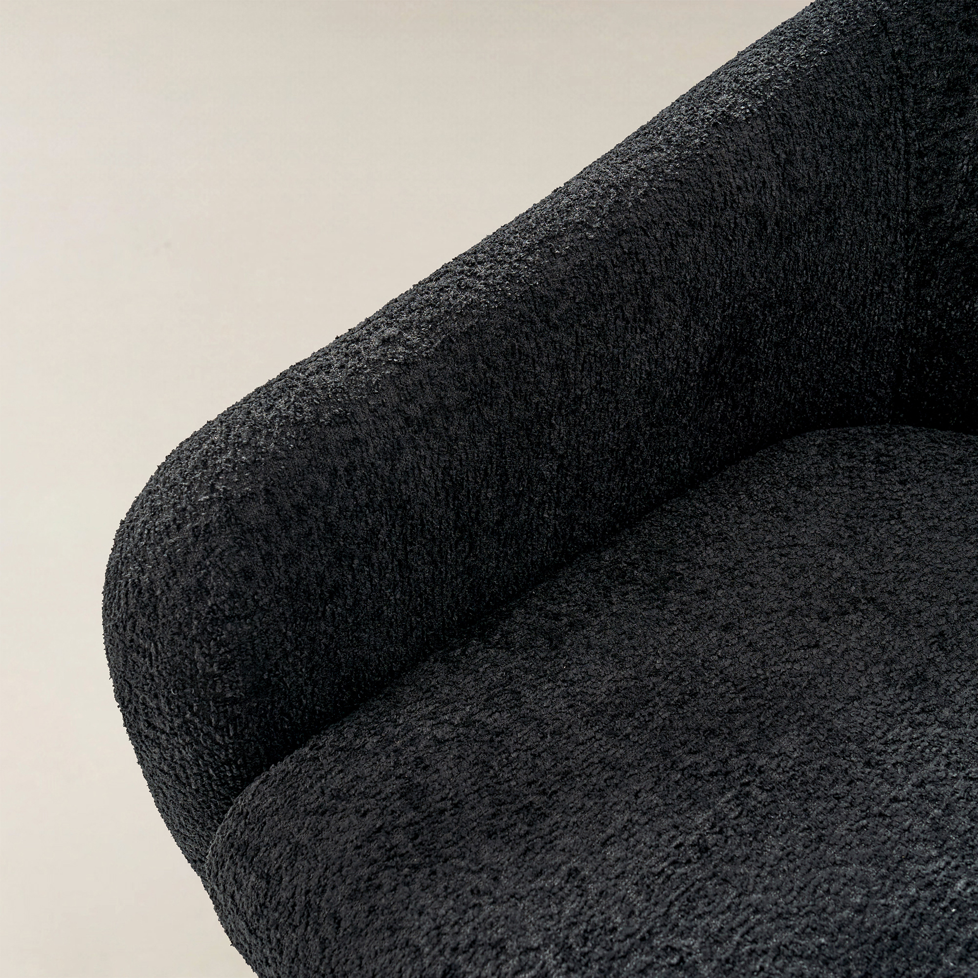 August Boucle Modern Barrel Design Armchair