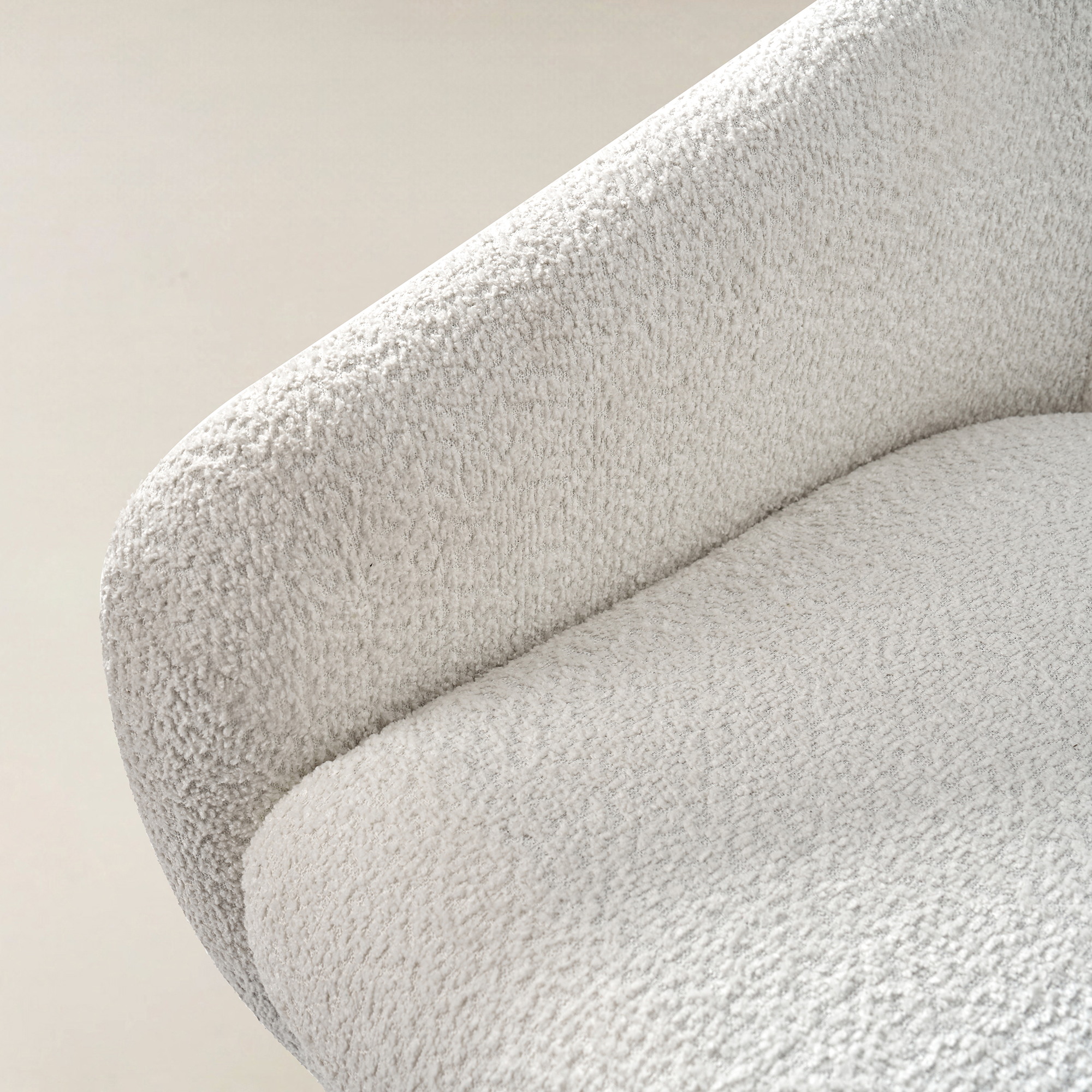 August Boucle Modern Barrel Design Armchair