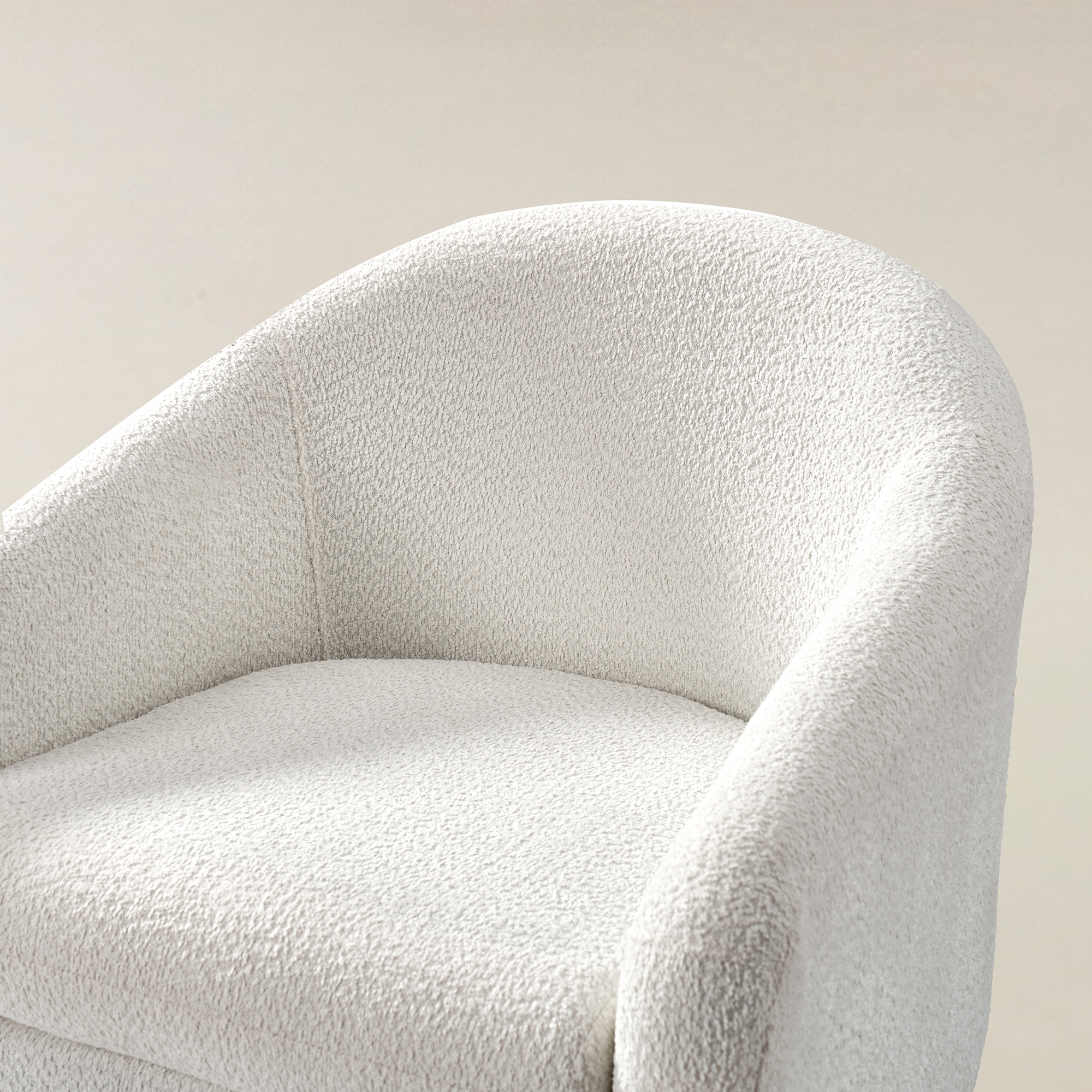August Boucle Modern Barrel Design Armchair