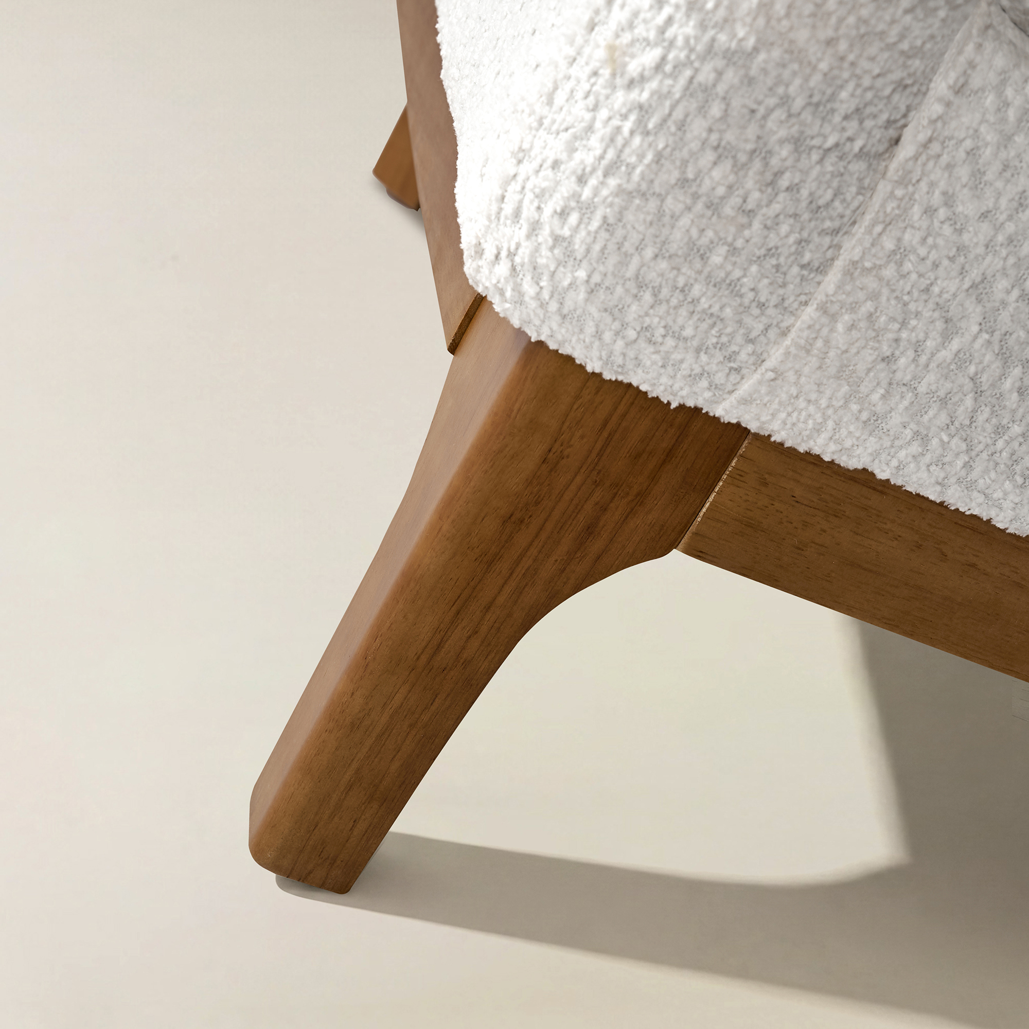 August Boucle Modern Barrel Design Armchair